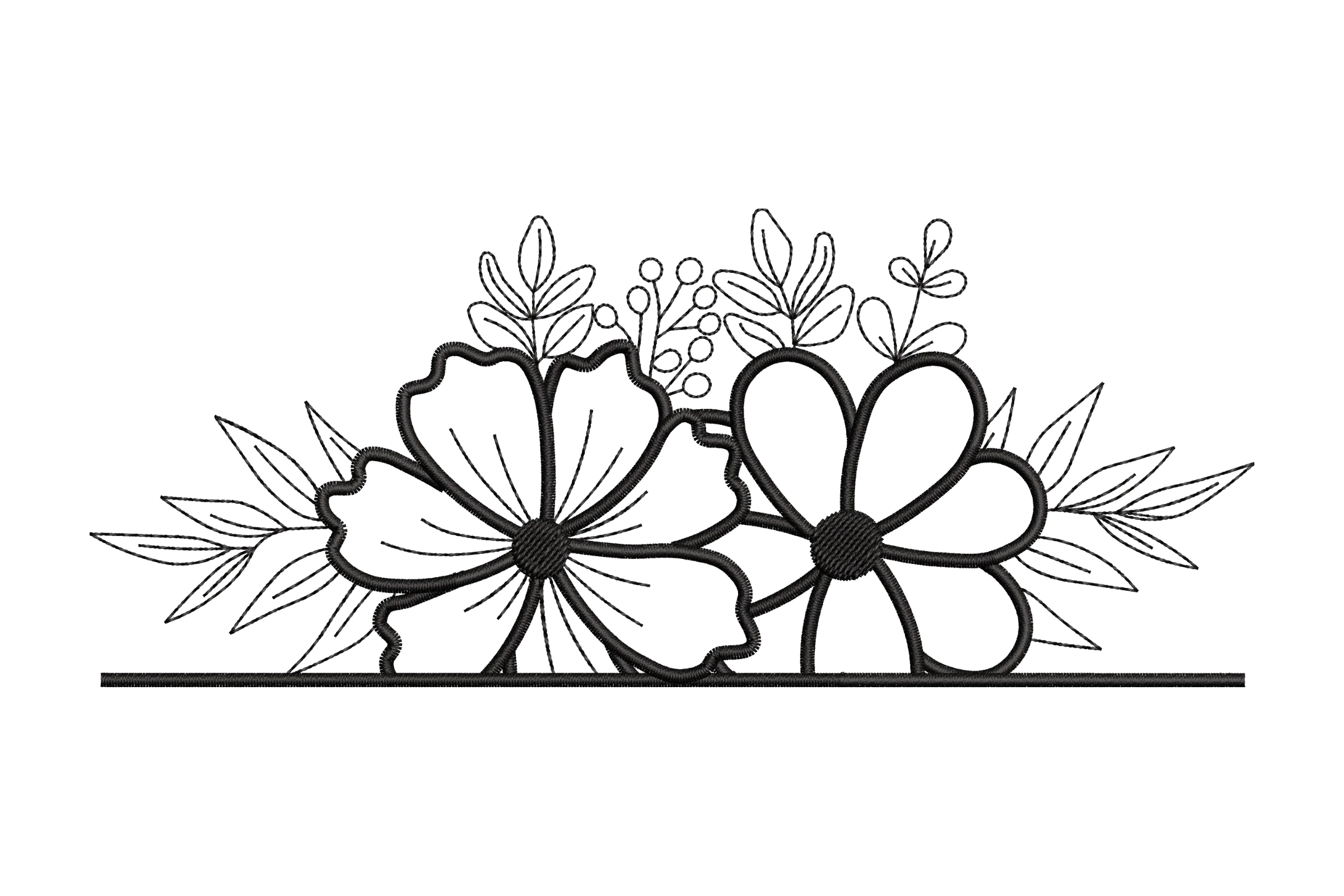 Flower Border Embroidery Design