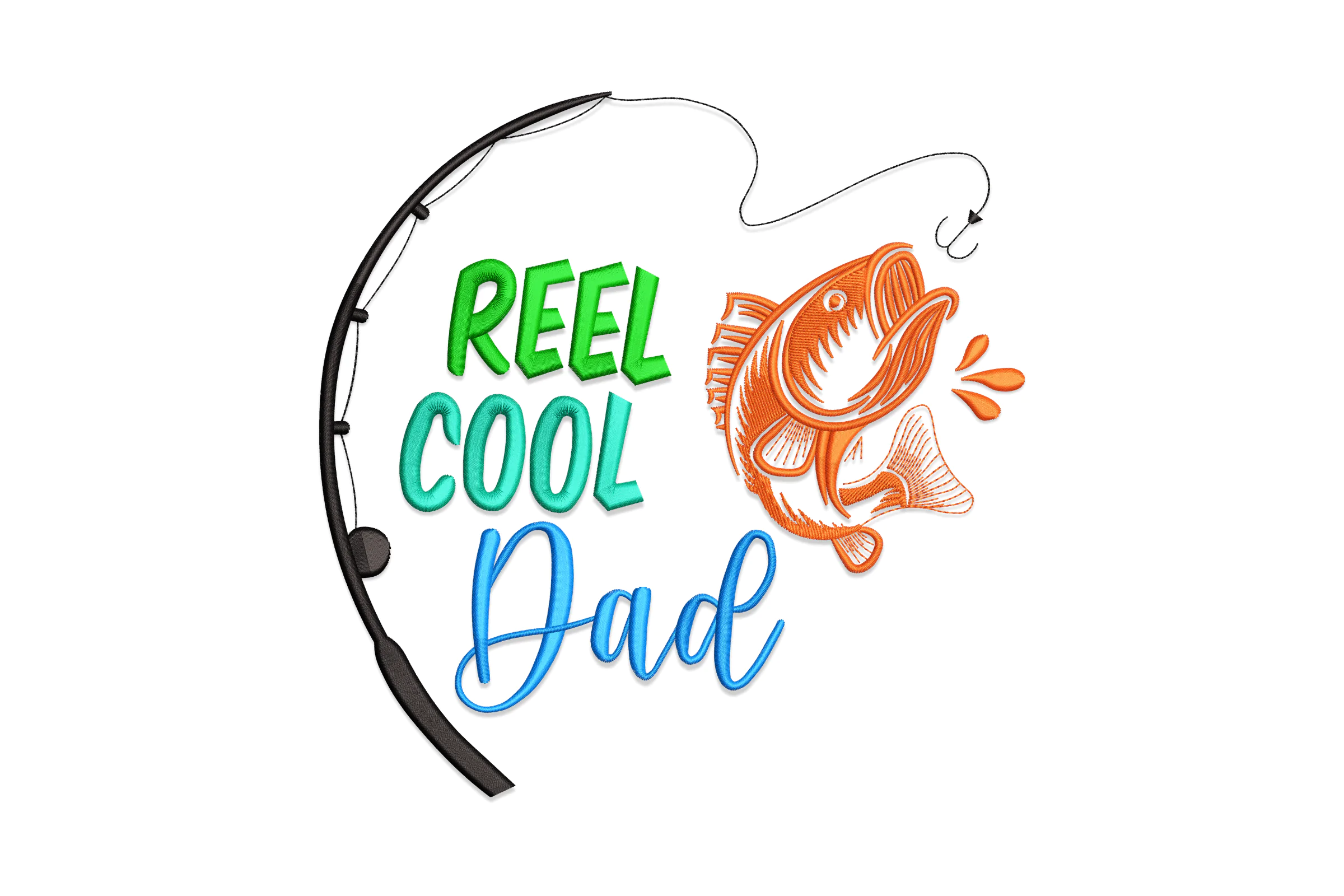 Reel Cool Dad Embroidery Design
