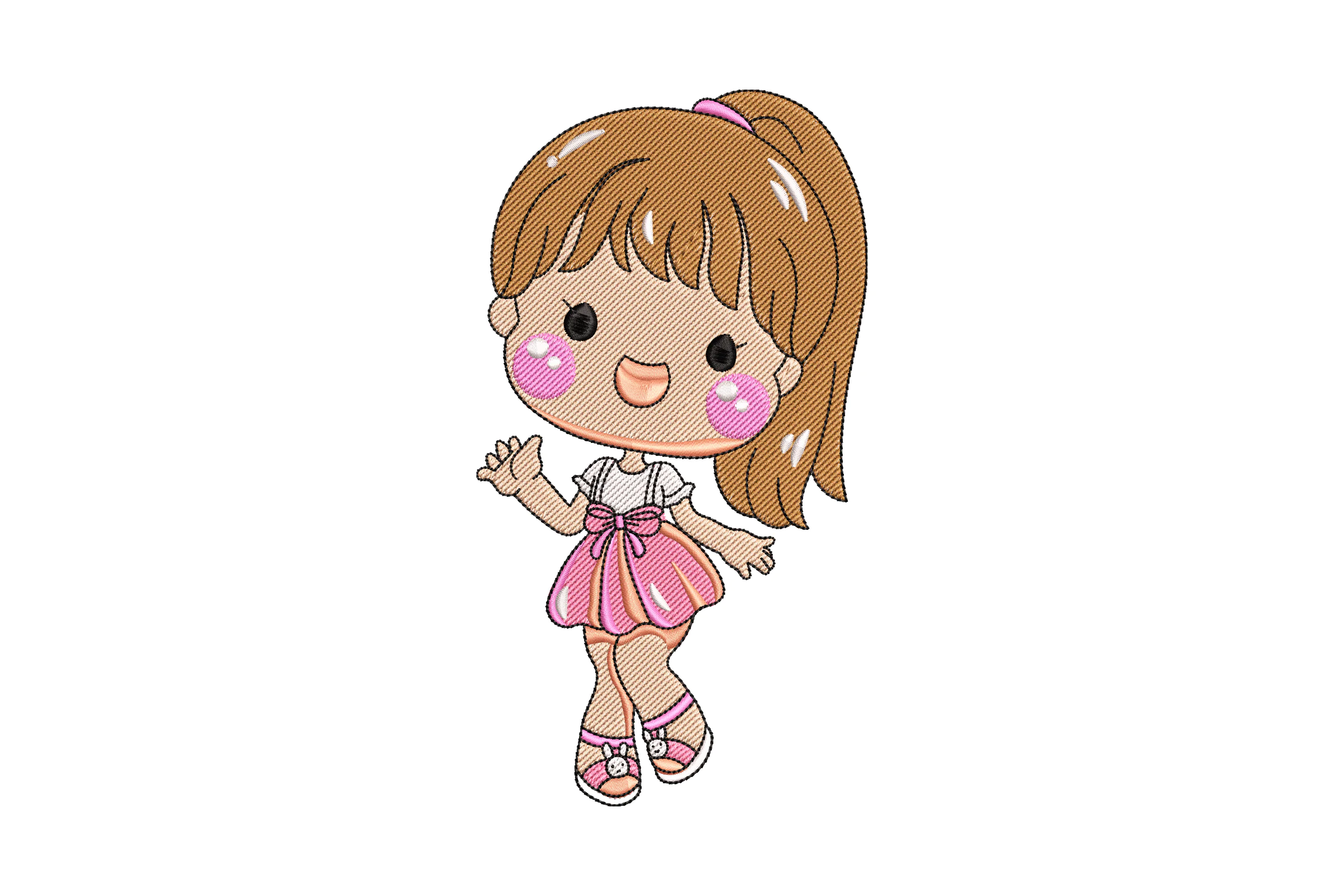 Adorable Little Girl Embroidery Design