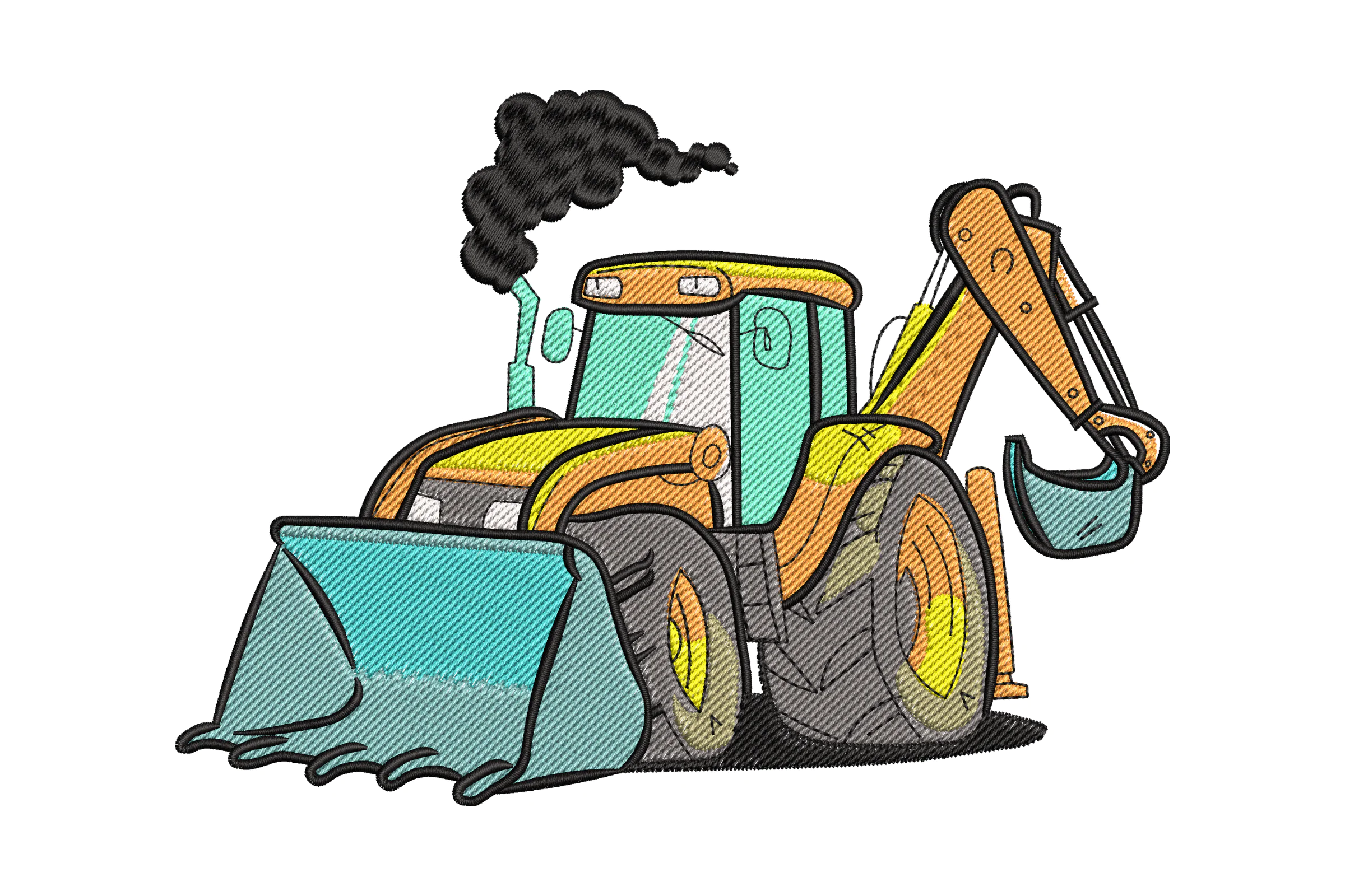 Construction Bulldozer Embroidery Design