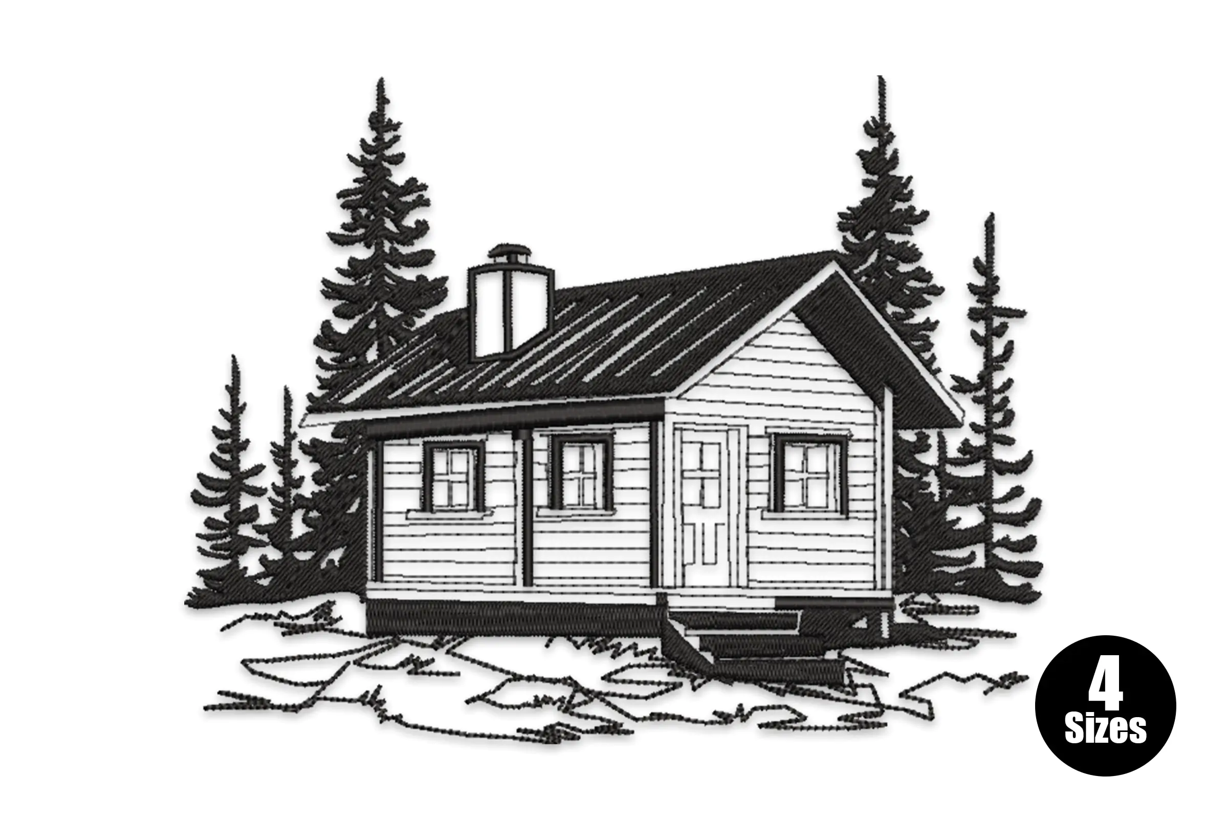 House in the Woods Embroidery Design