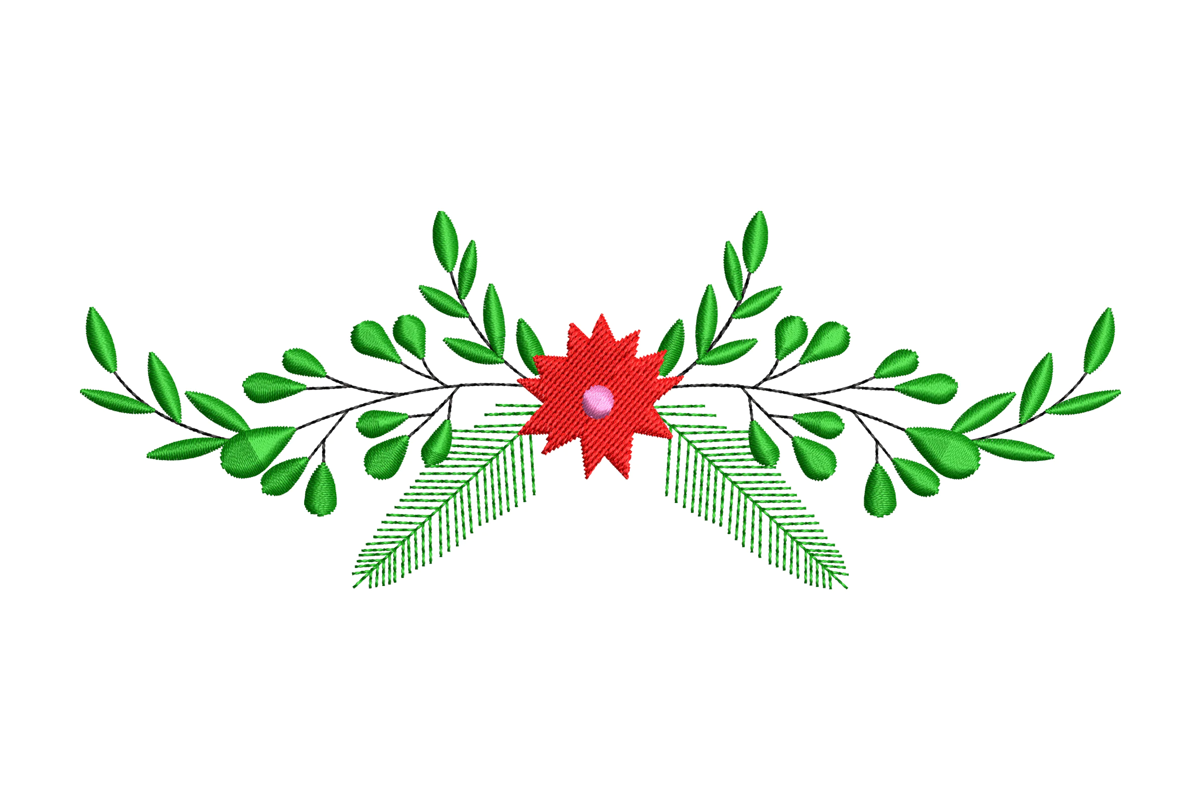 Christmas Poinsettia Embroidery Design