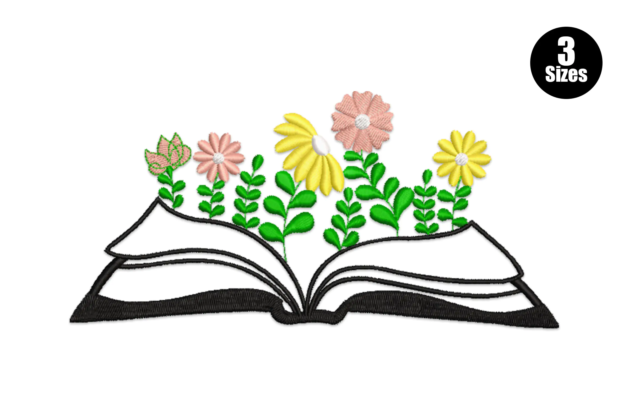 Floral Book Machine  Embroidery Design File