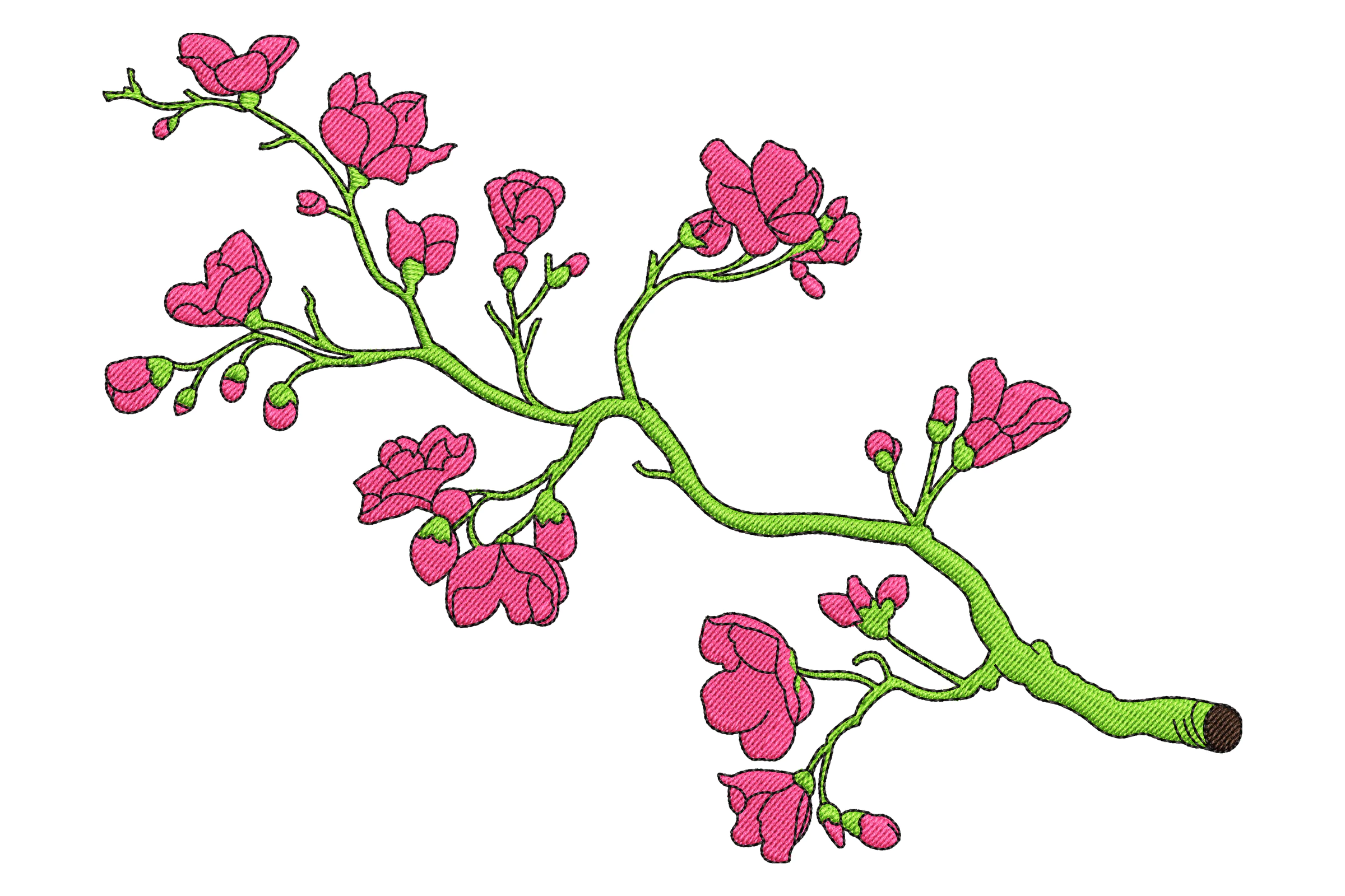 Floral Branch Embroidery Design