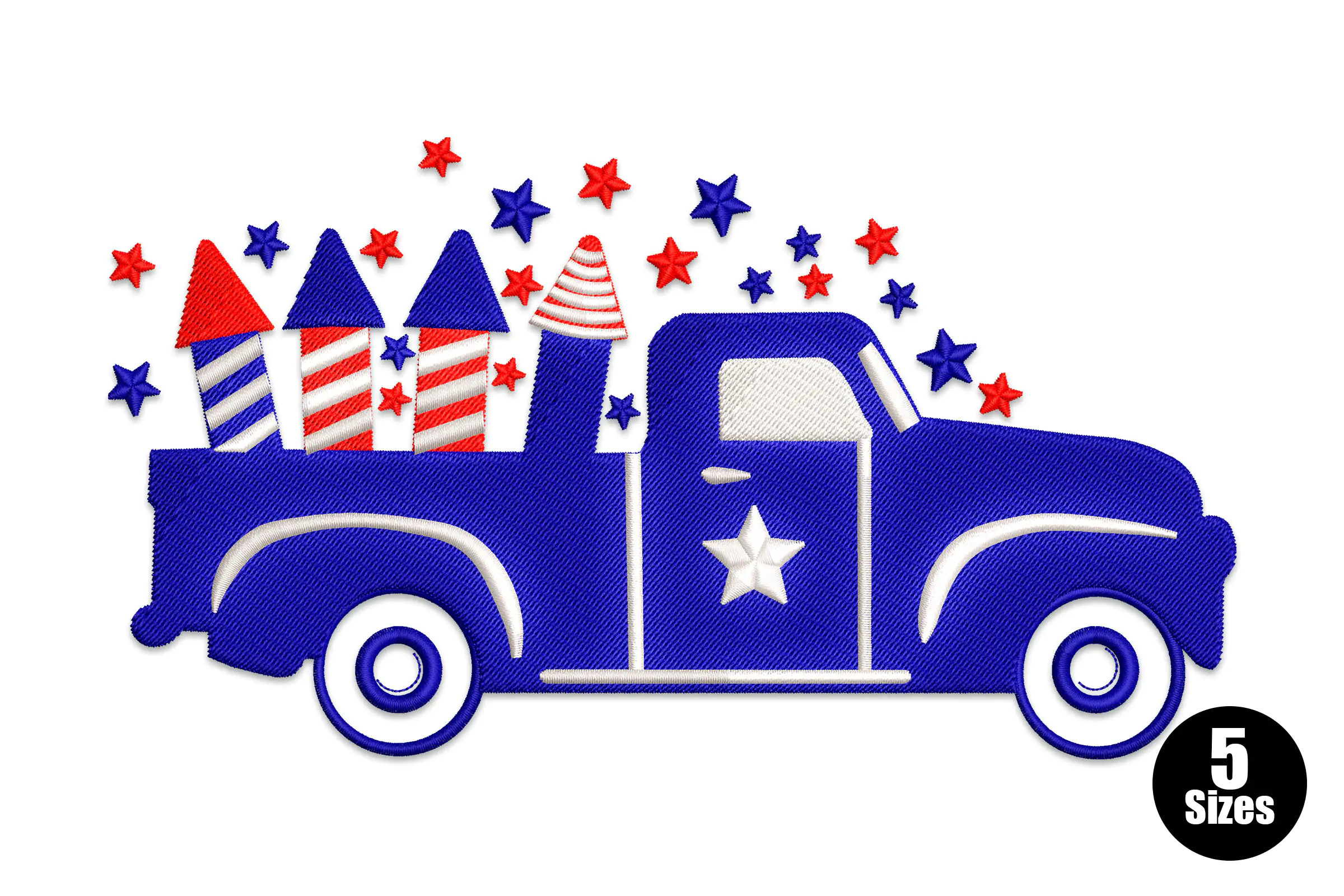 Retro American Truck Embroidery Design