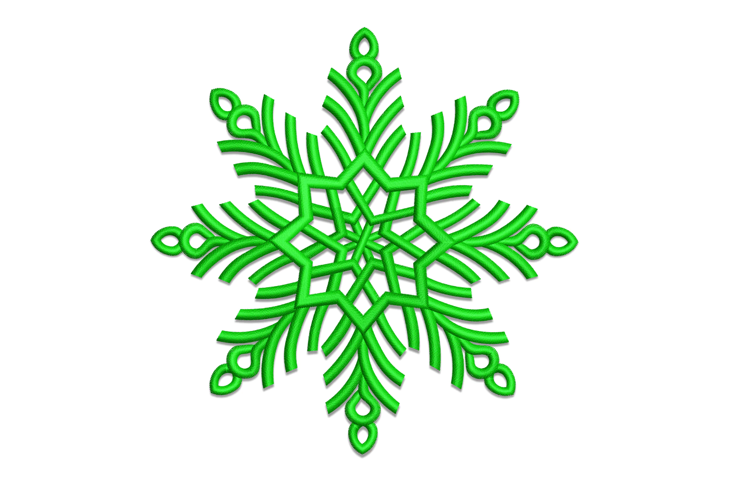 Green Snowflake Embroidery Design File