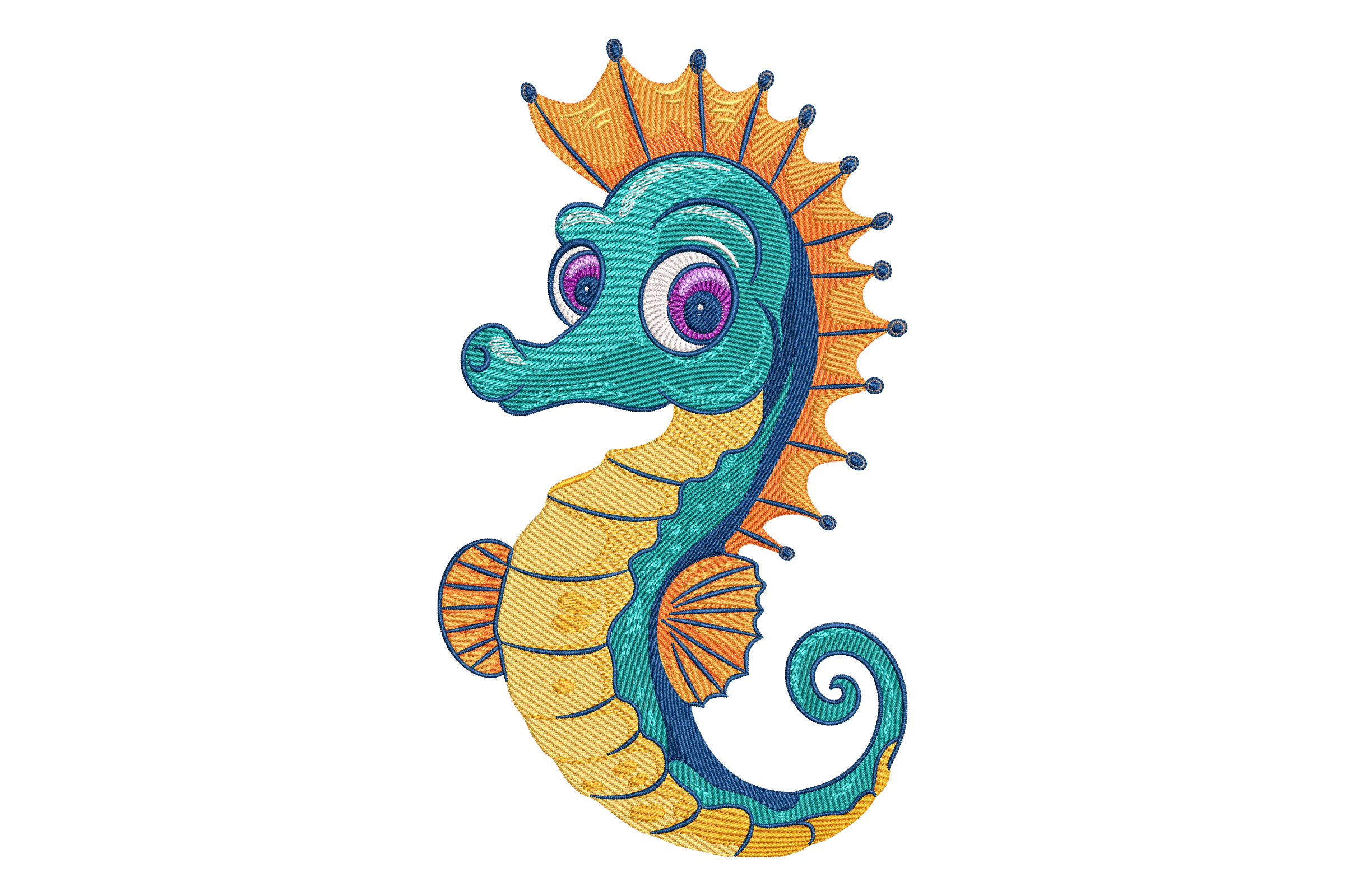 Cute Sea Horse Embroidery Design