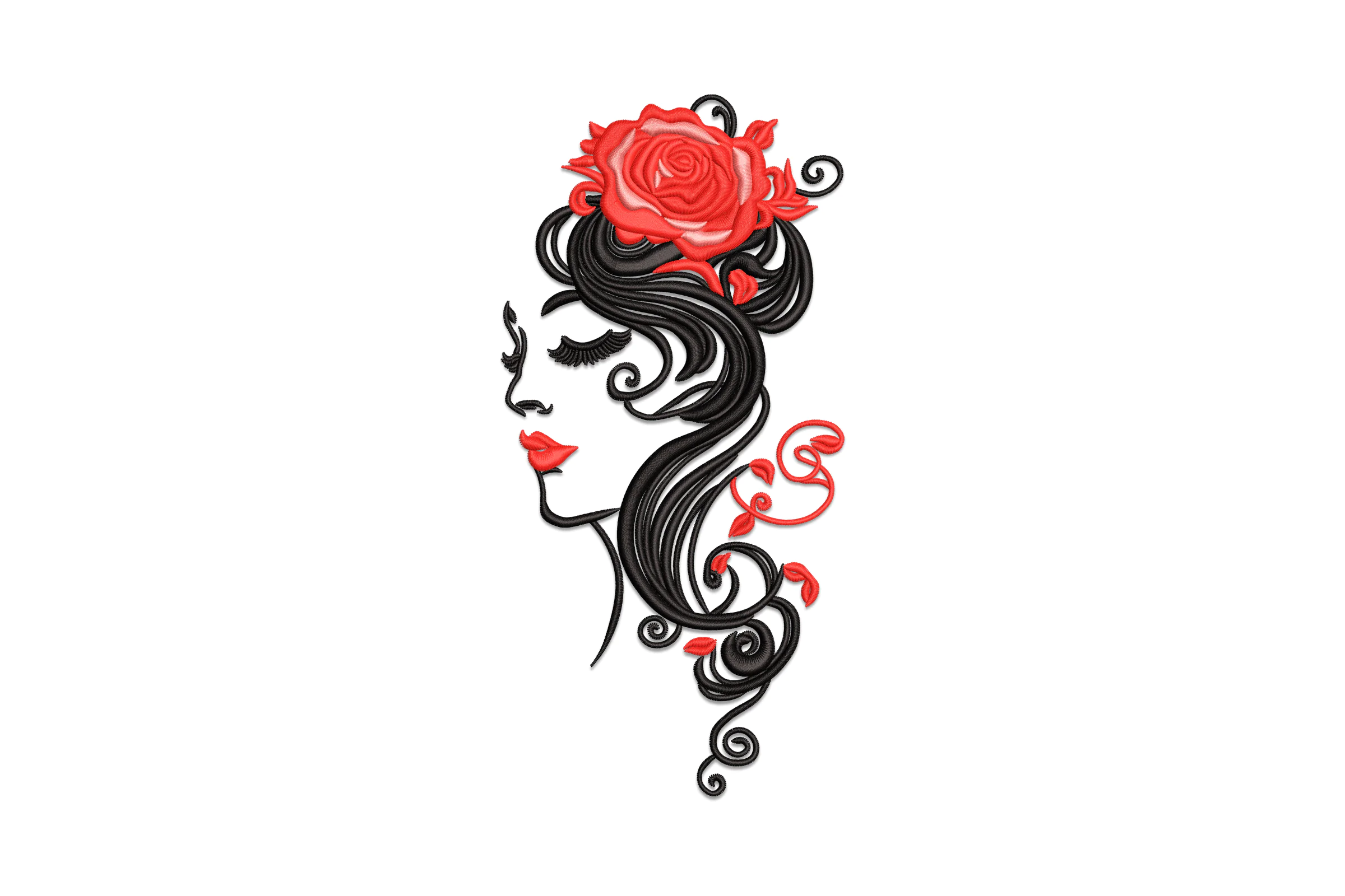 Beautiful Woman Embroidery Design File