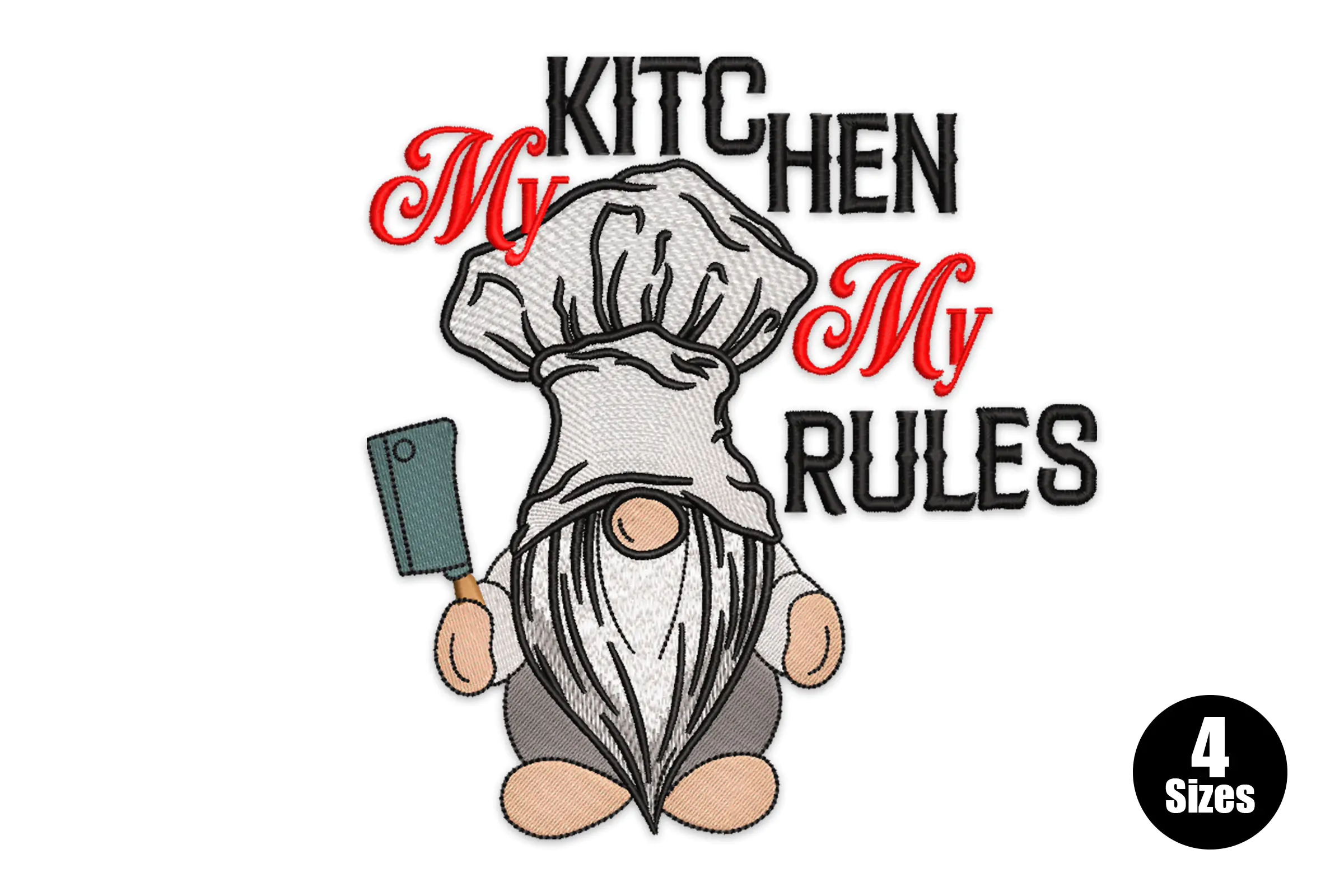 My Kitchen My Rules Embroidery Design