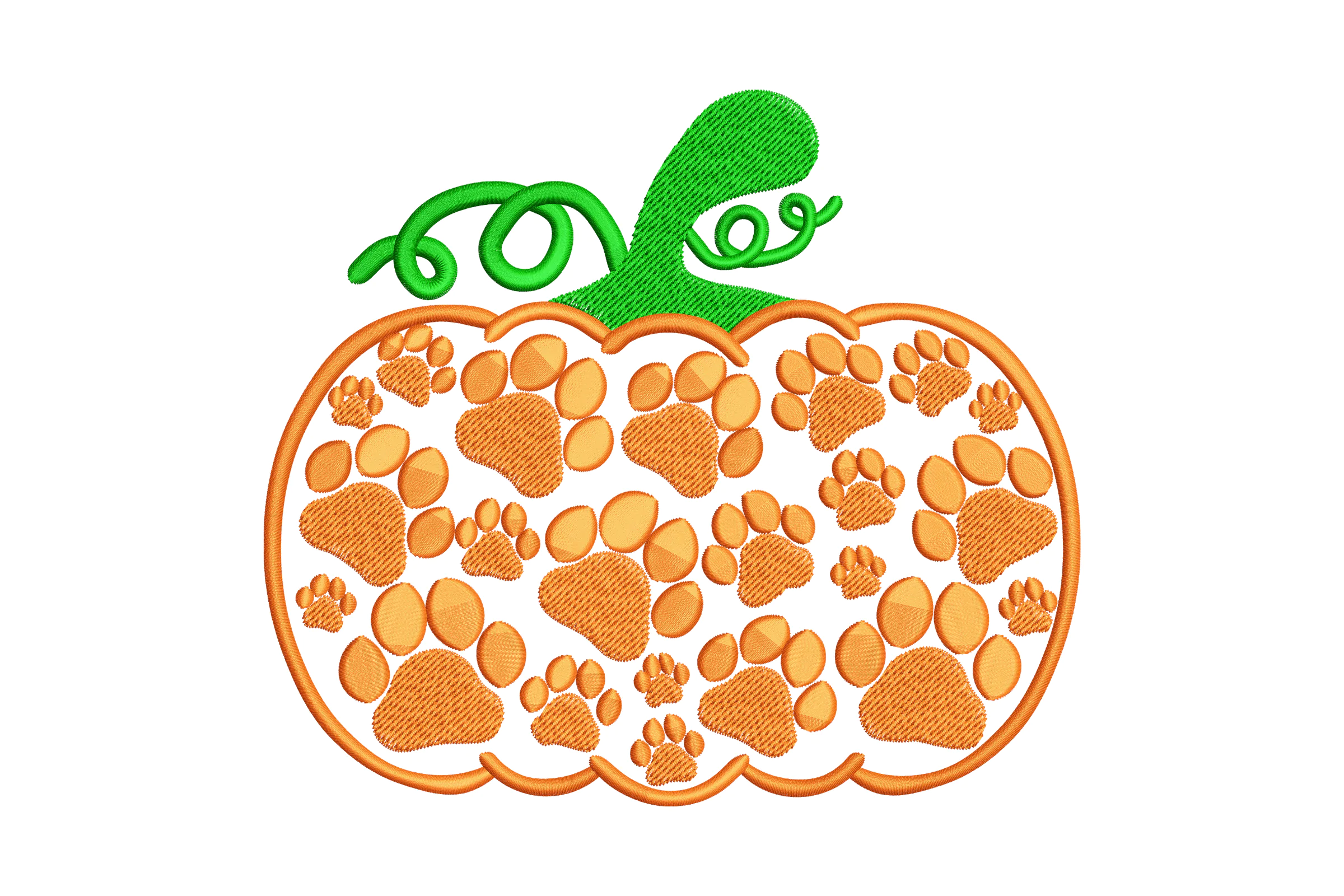 Paw Pumpkin Embroidery Design