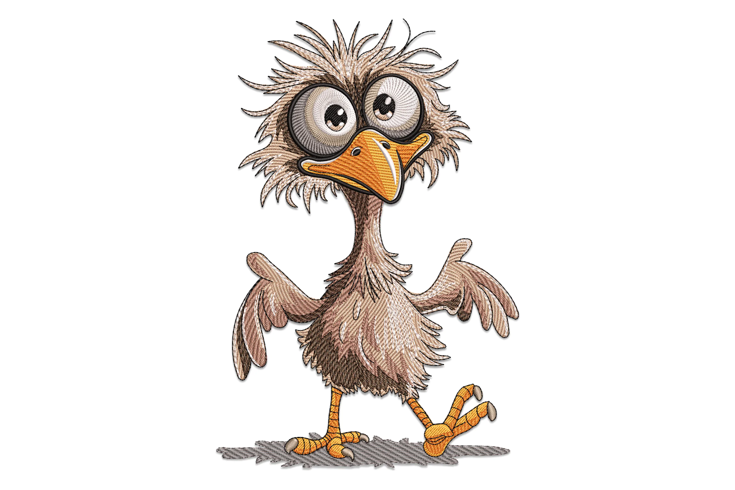 Funny Crazy Bird Embroidery Design File