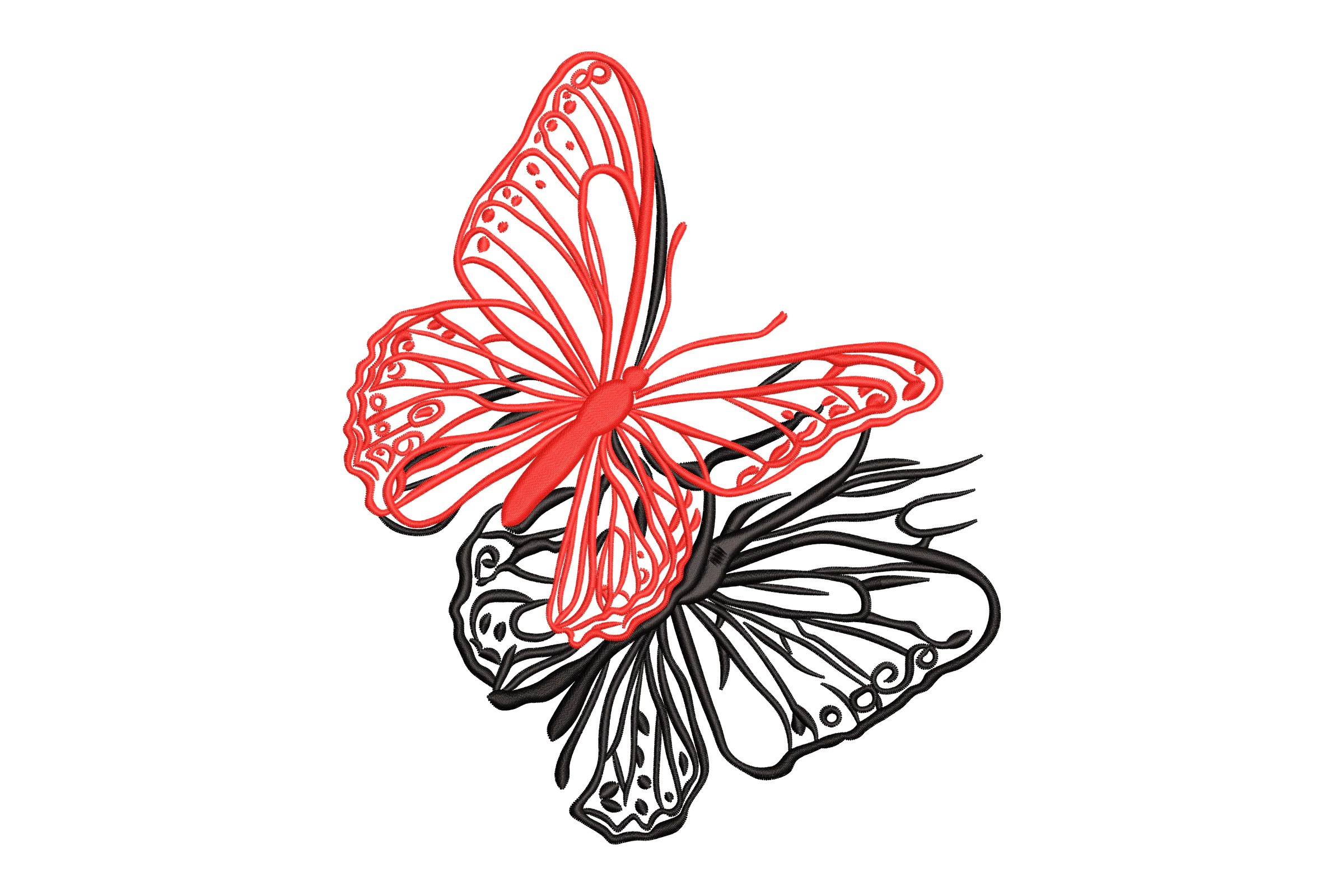 Dual Butterfly Embroidery Design