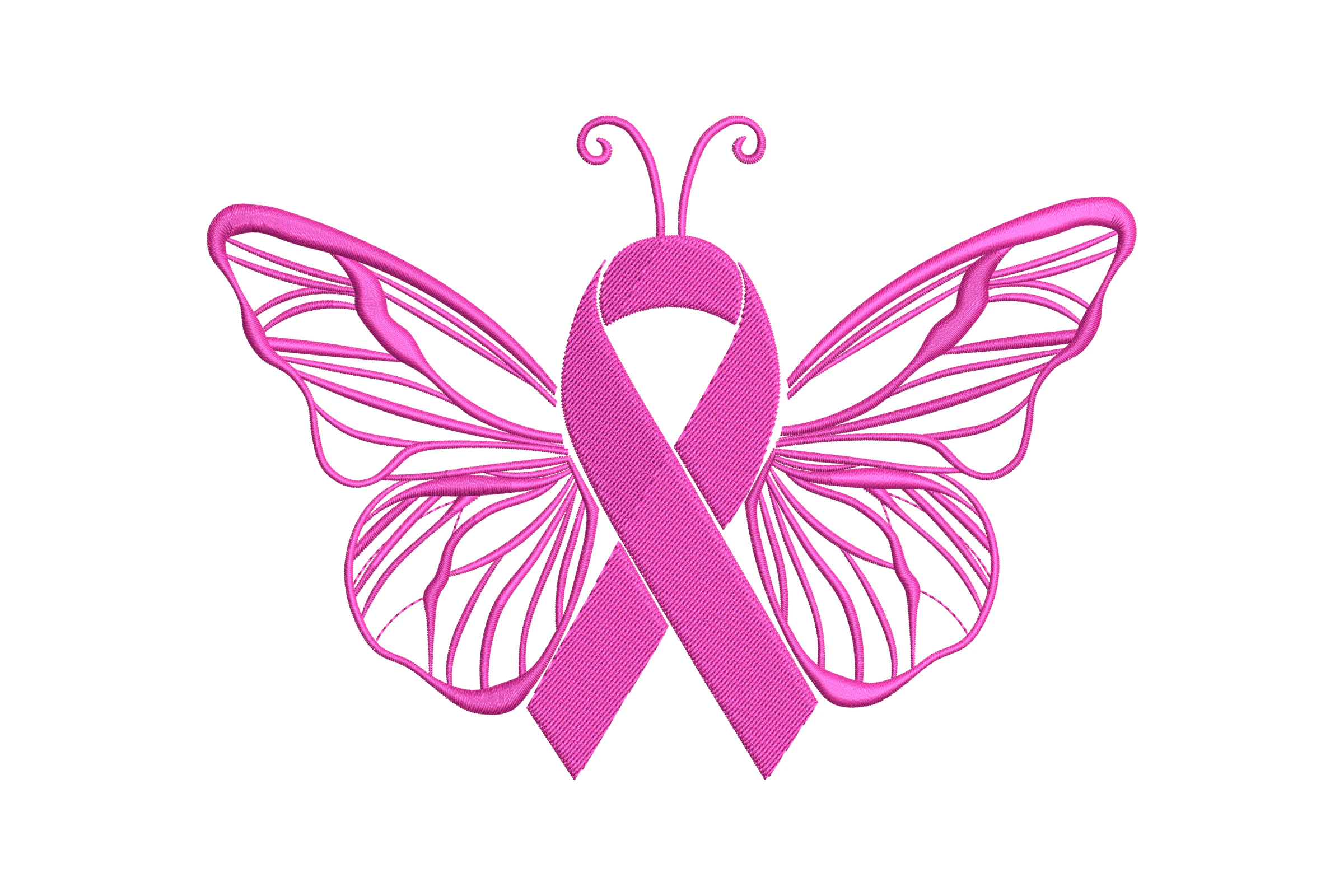Pink Awareness Ribbon Butterfly Design