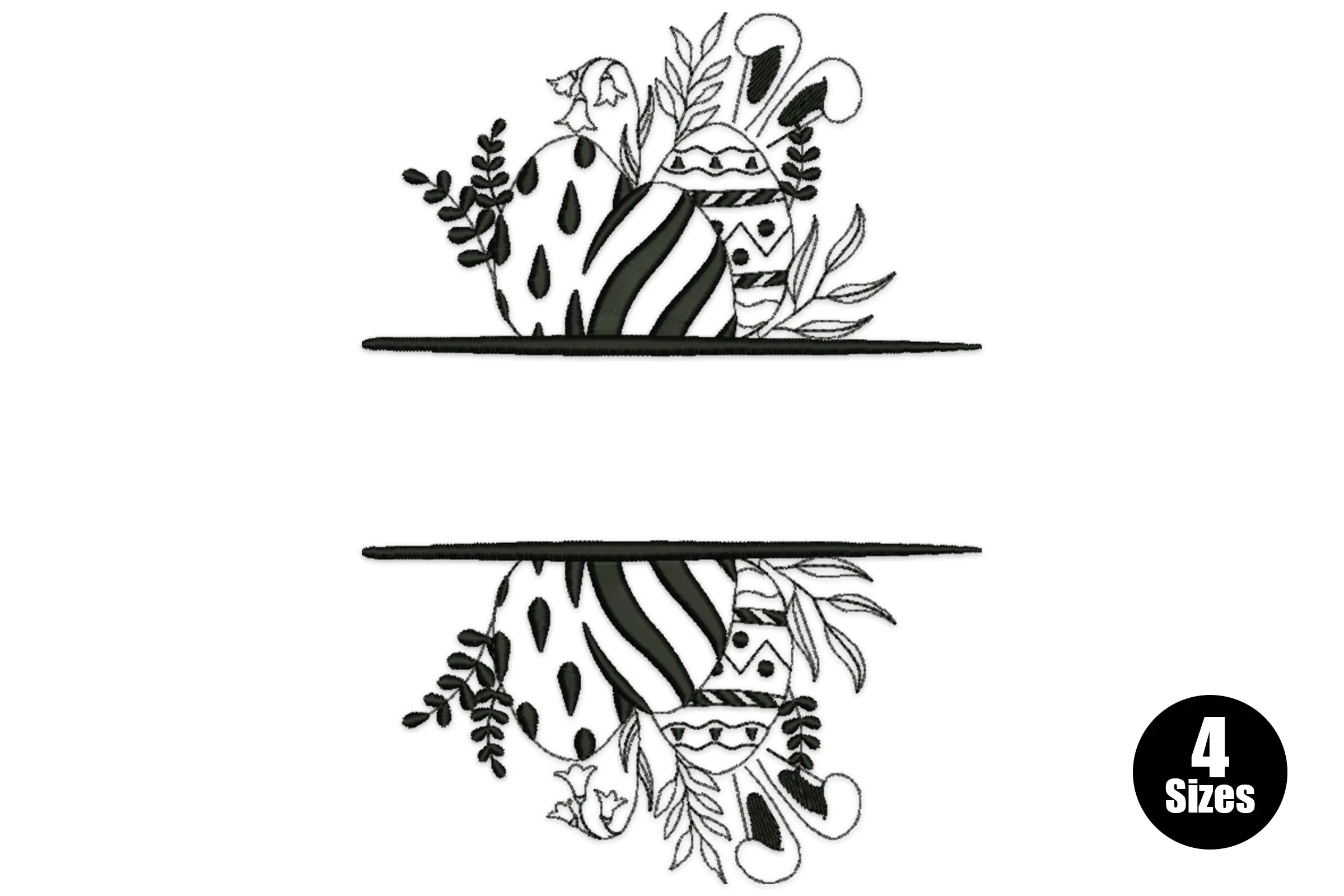 Easter Egg Split Embroidery Design