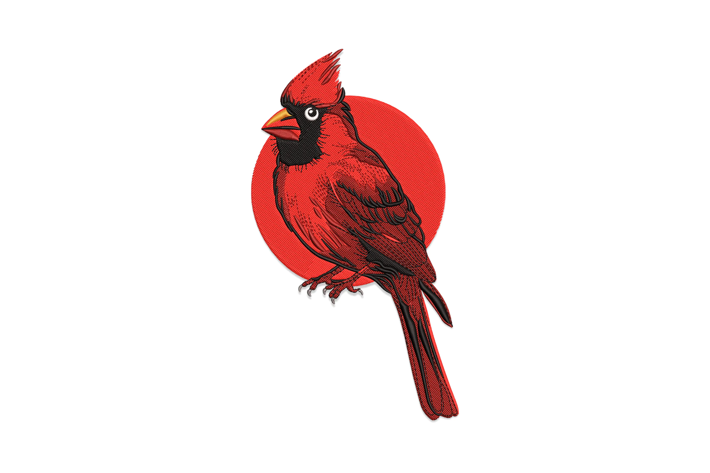 Red Cardinal Bird Embroidery Design