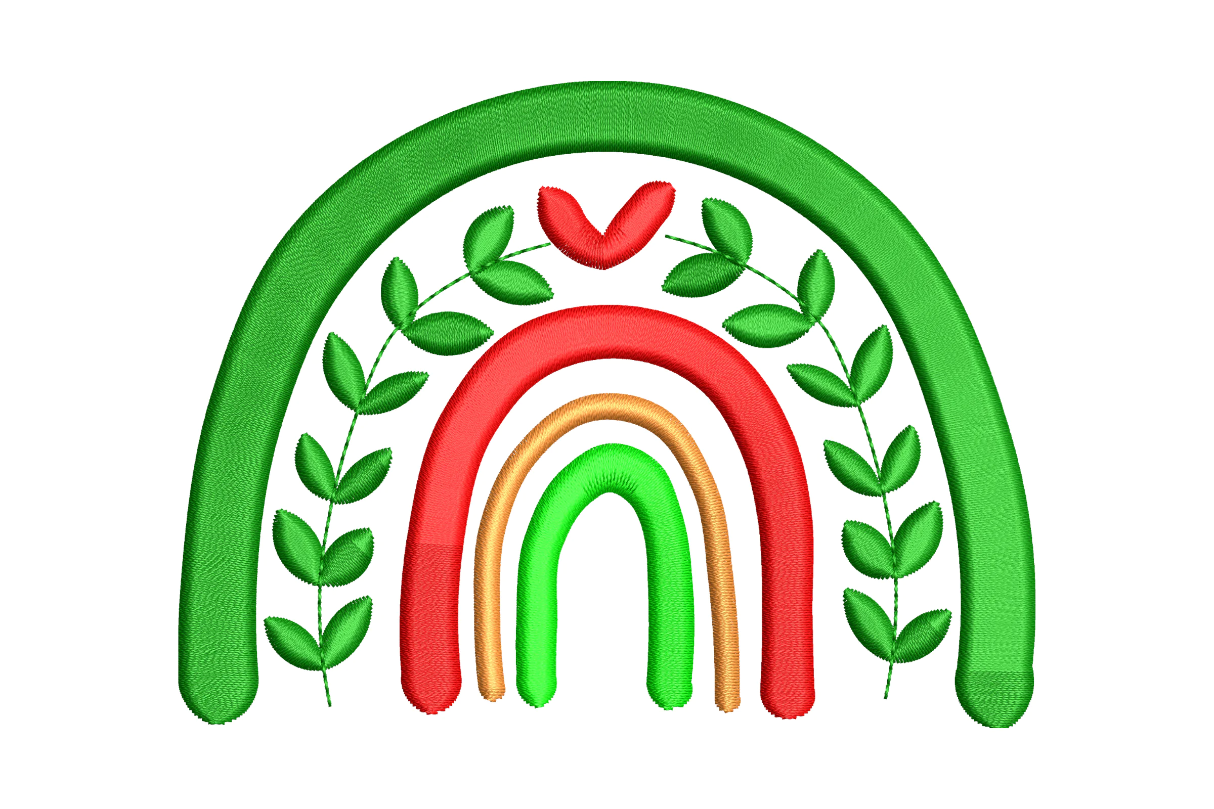 Christmas Rainbow Embroidery Design
