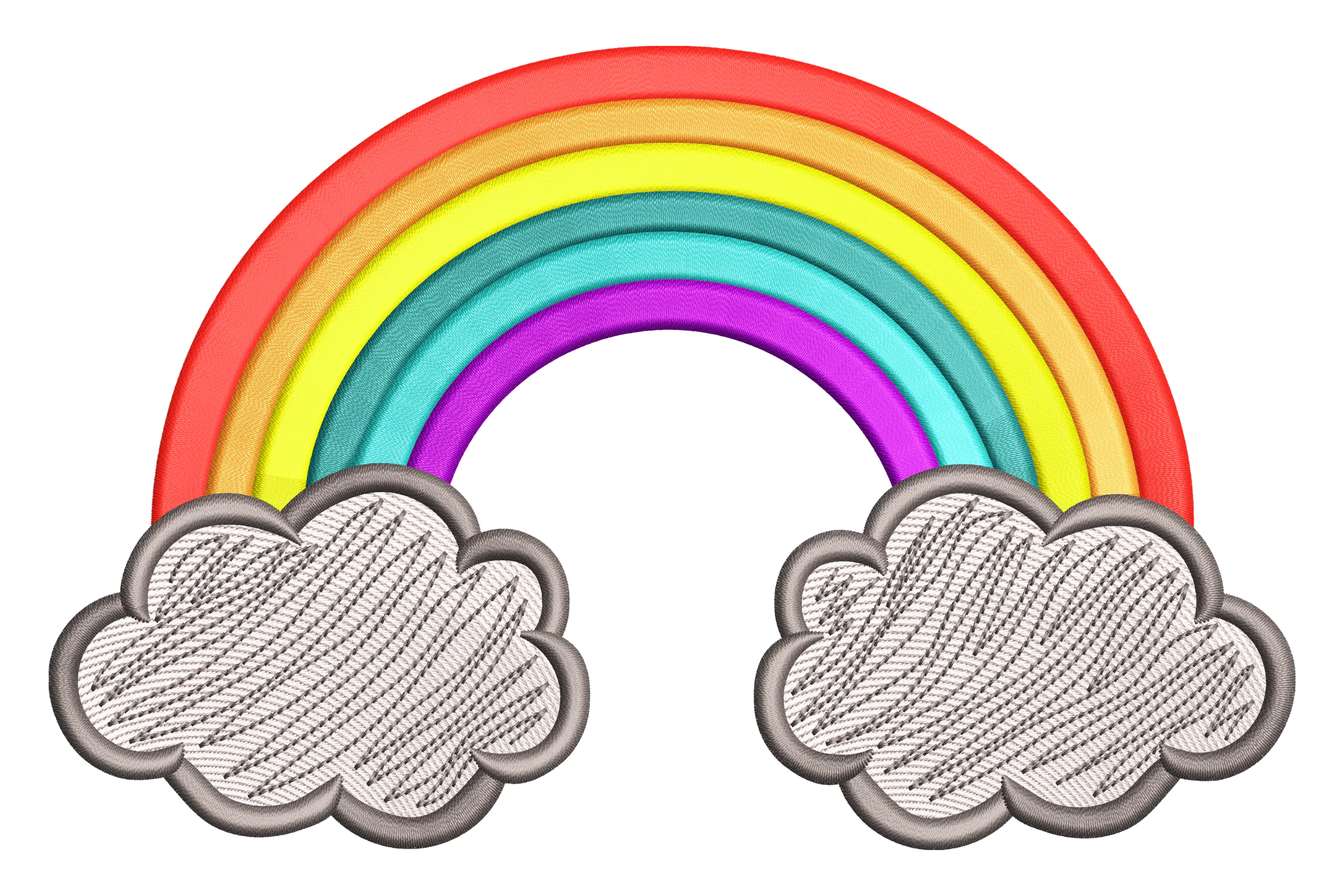 Cloud Rainbow Embroidery Design Pattern