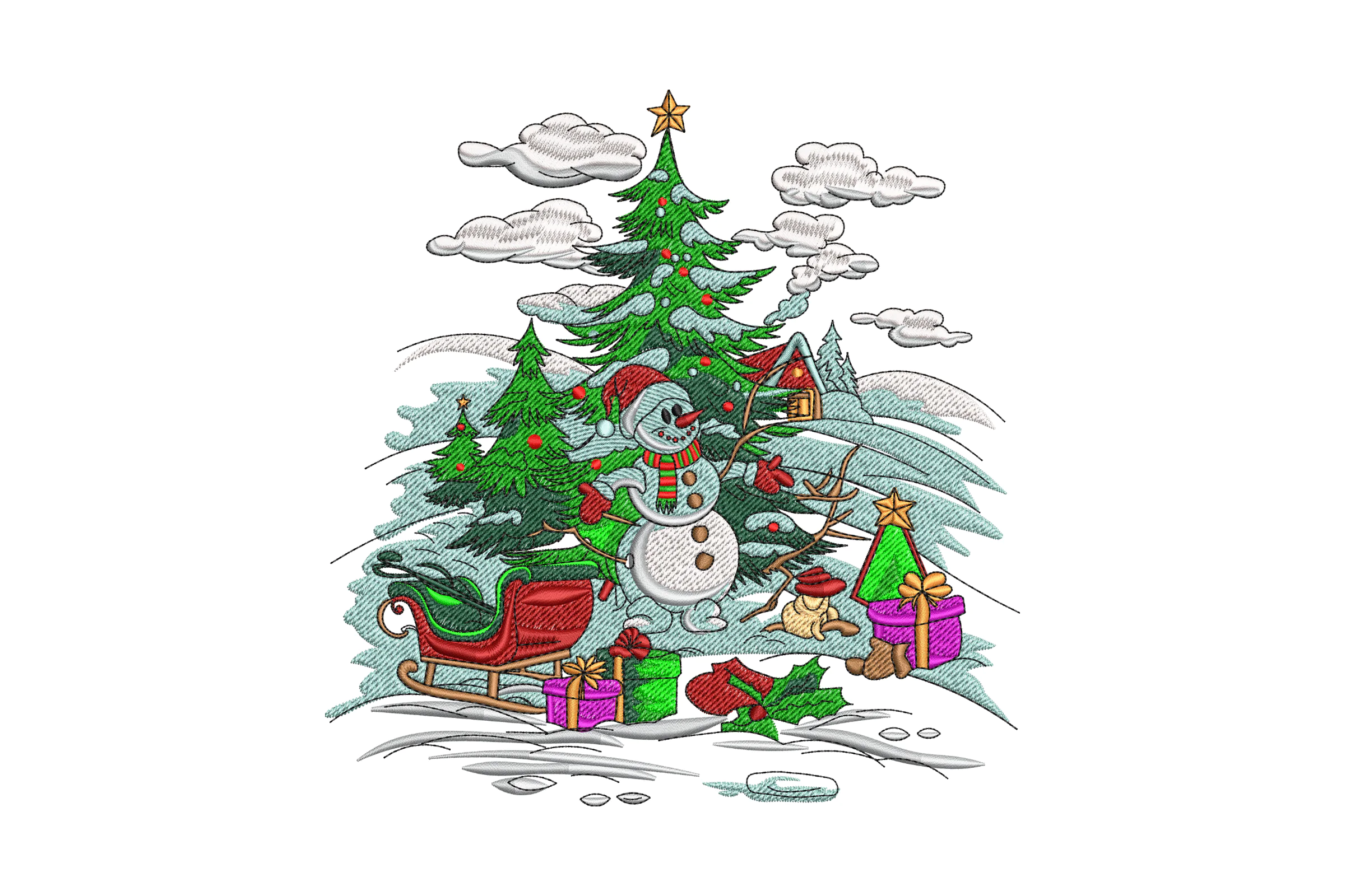 Snowman Embroidery Design