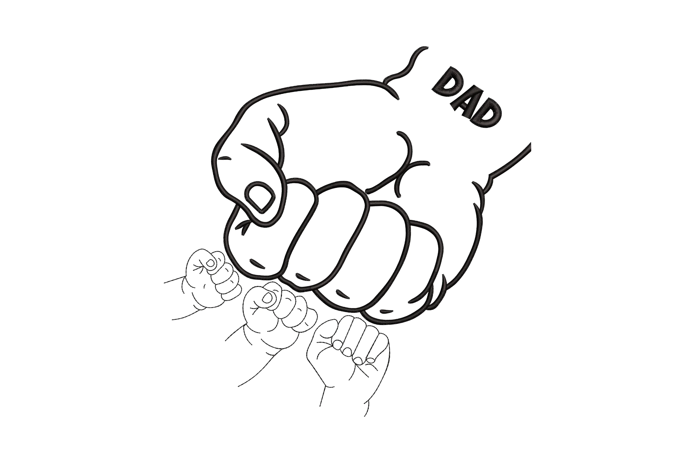 Dad Fist Bump Embroidery Design