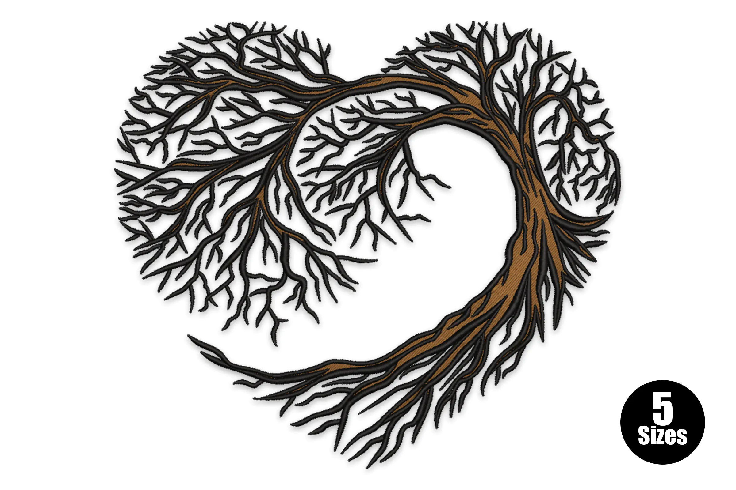 Heart Tree Embroidery Design