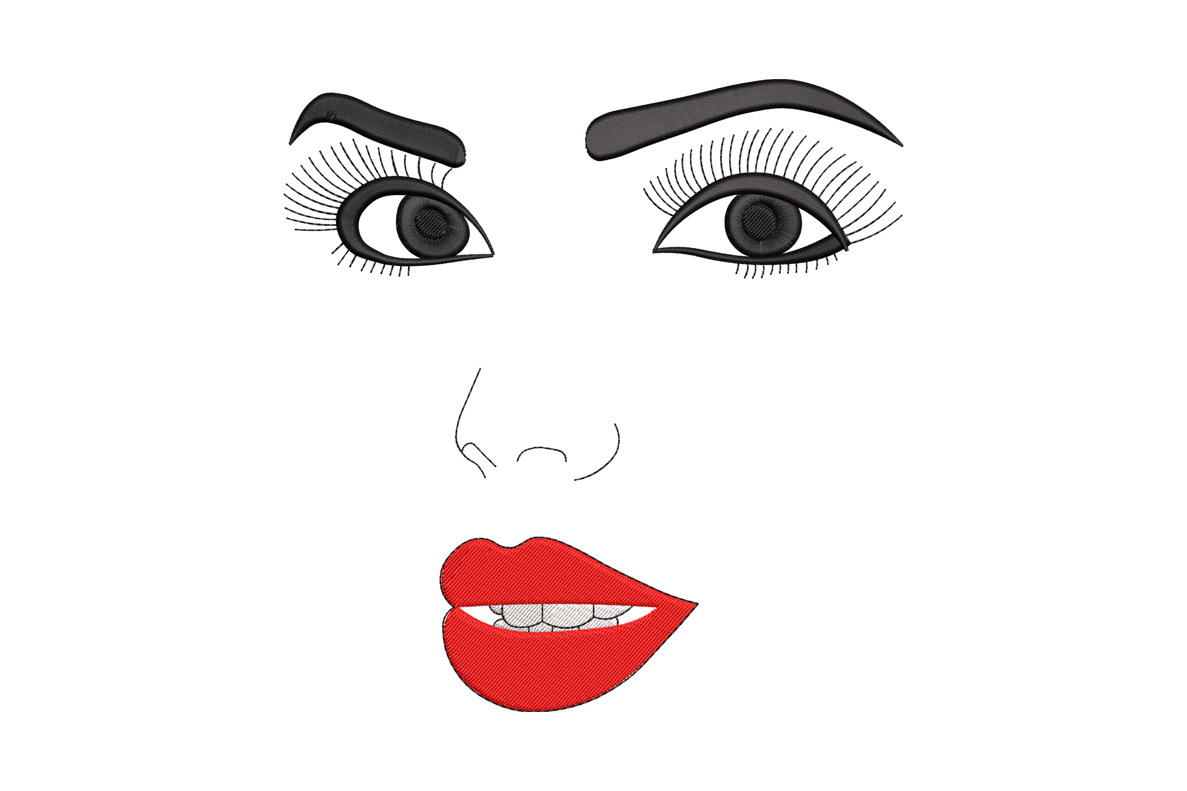 Woman Face Digital Embroidery Design