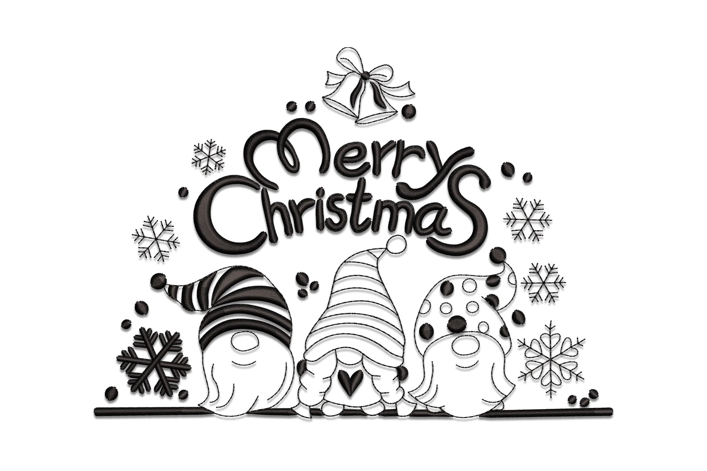Merry Christmas Appliqué Embroidery File