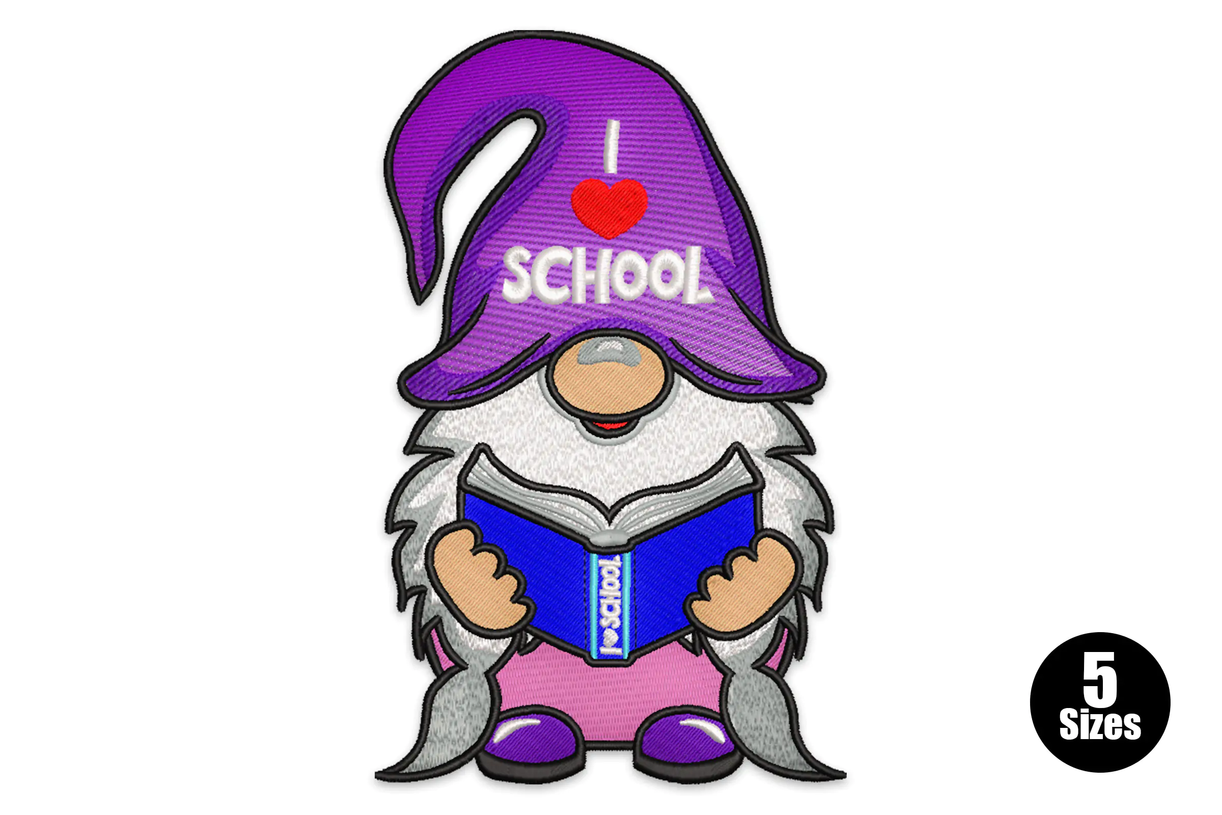 Back to School Gnome Embroidery Design