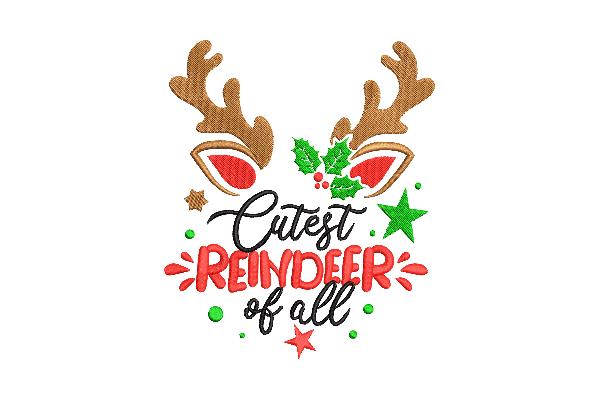 Cutest Reindeer of All Christmas Embroidery Design