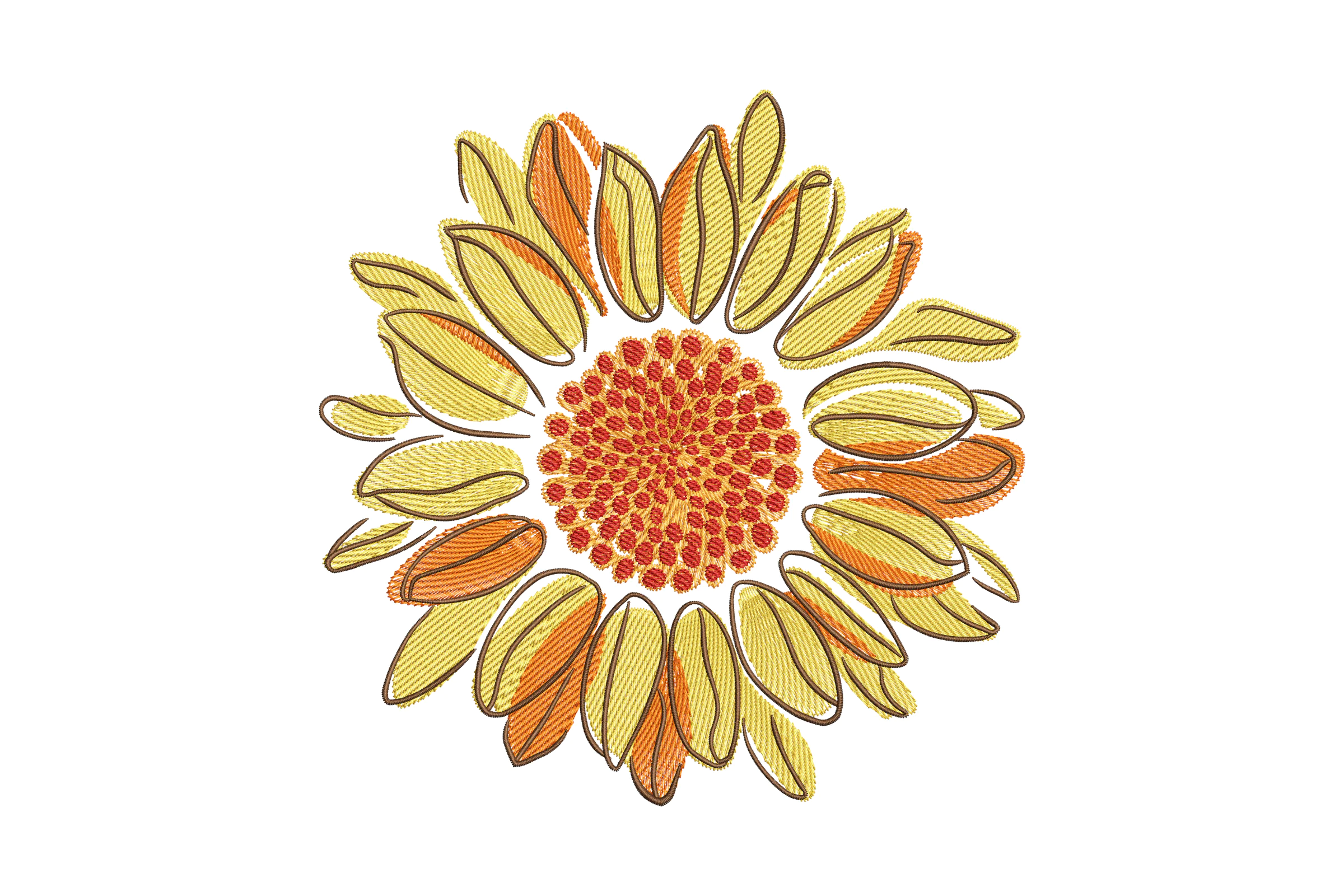 Bright and Colorful Sunflower Embroidery Design