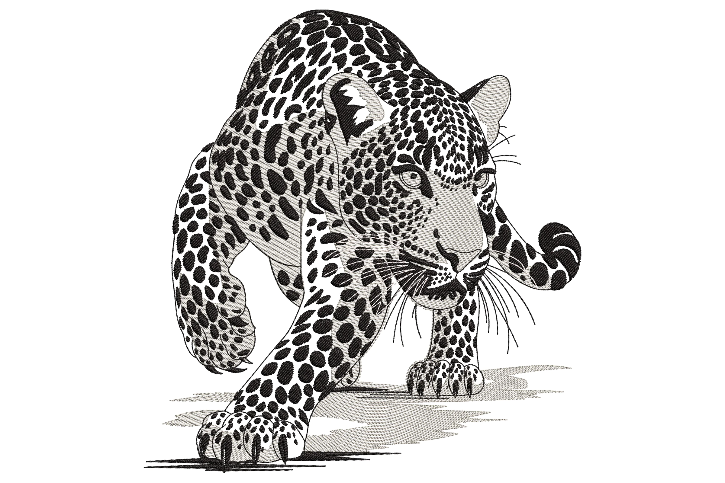 Fierce Leopard Embroidery Design