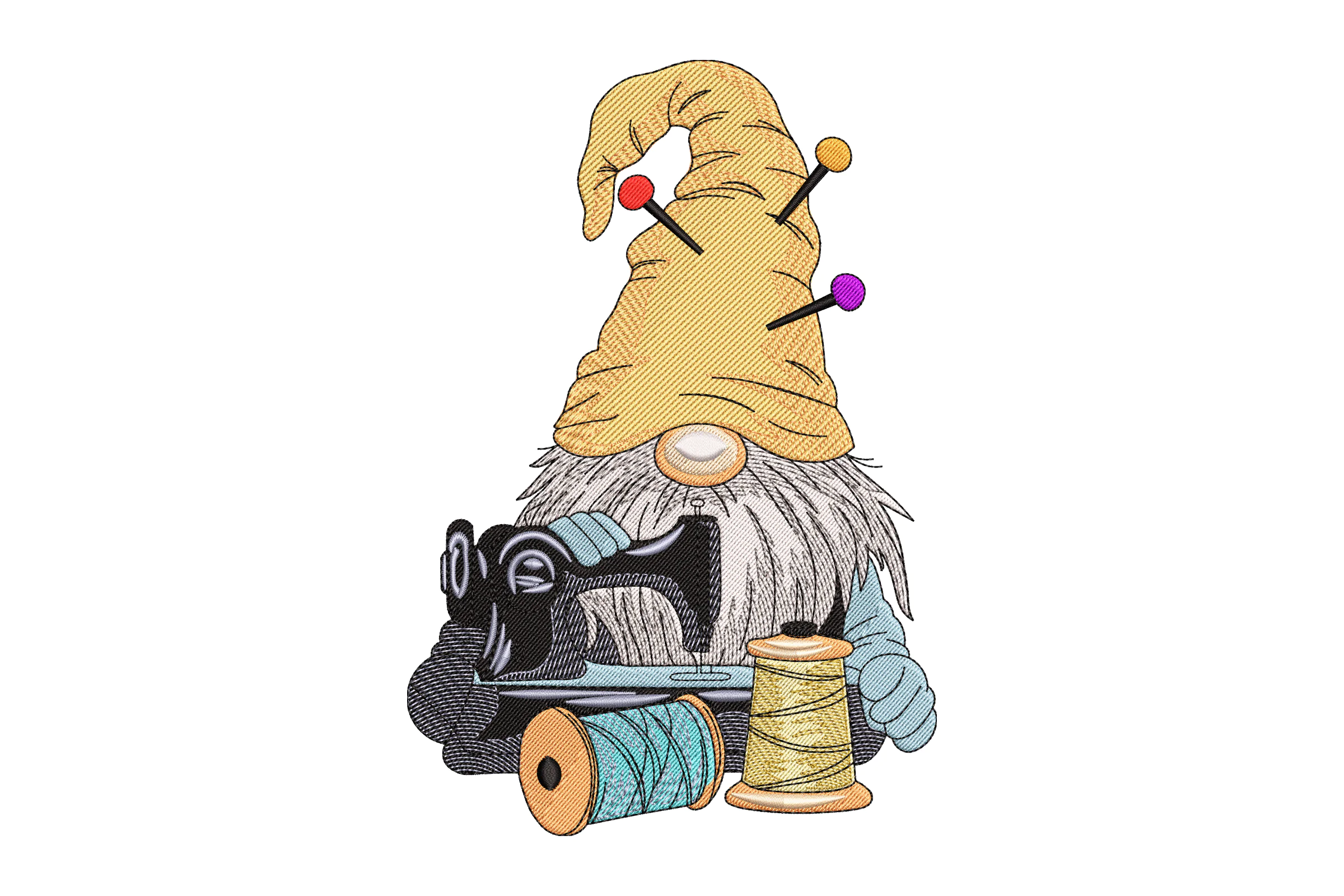 Sewing Gnome Embroidery Design