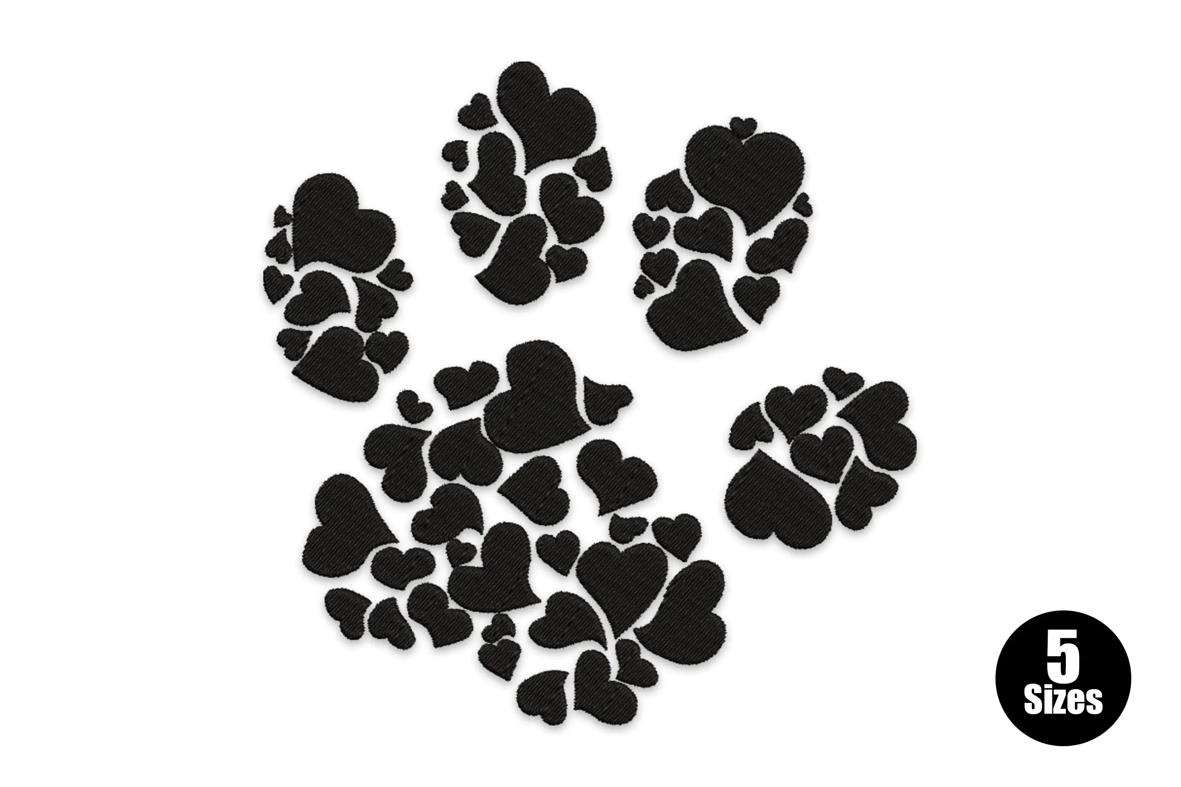 Dog Paw Print Embroidery Design