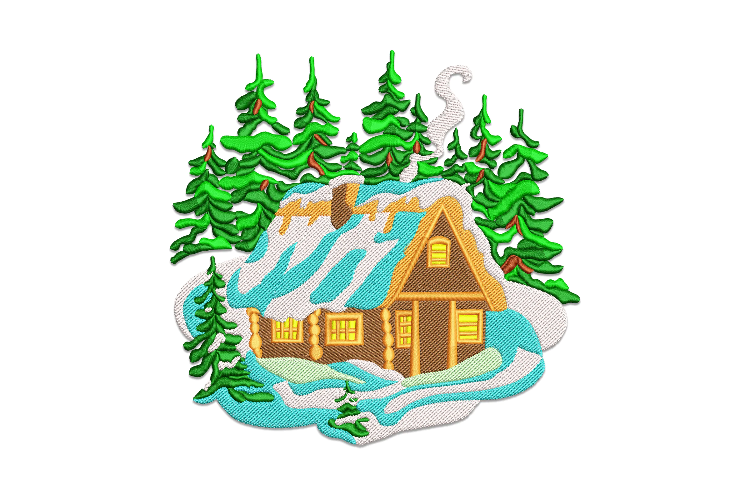 Christmas Church Sketch Machine Embroidery Design