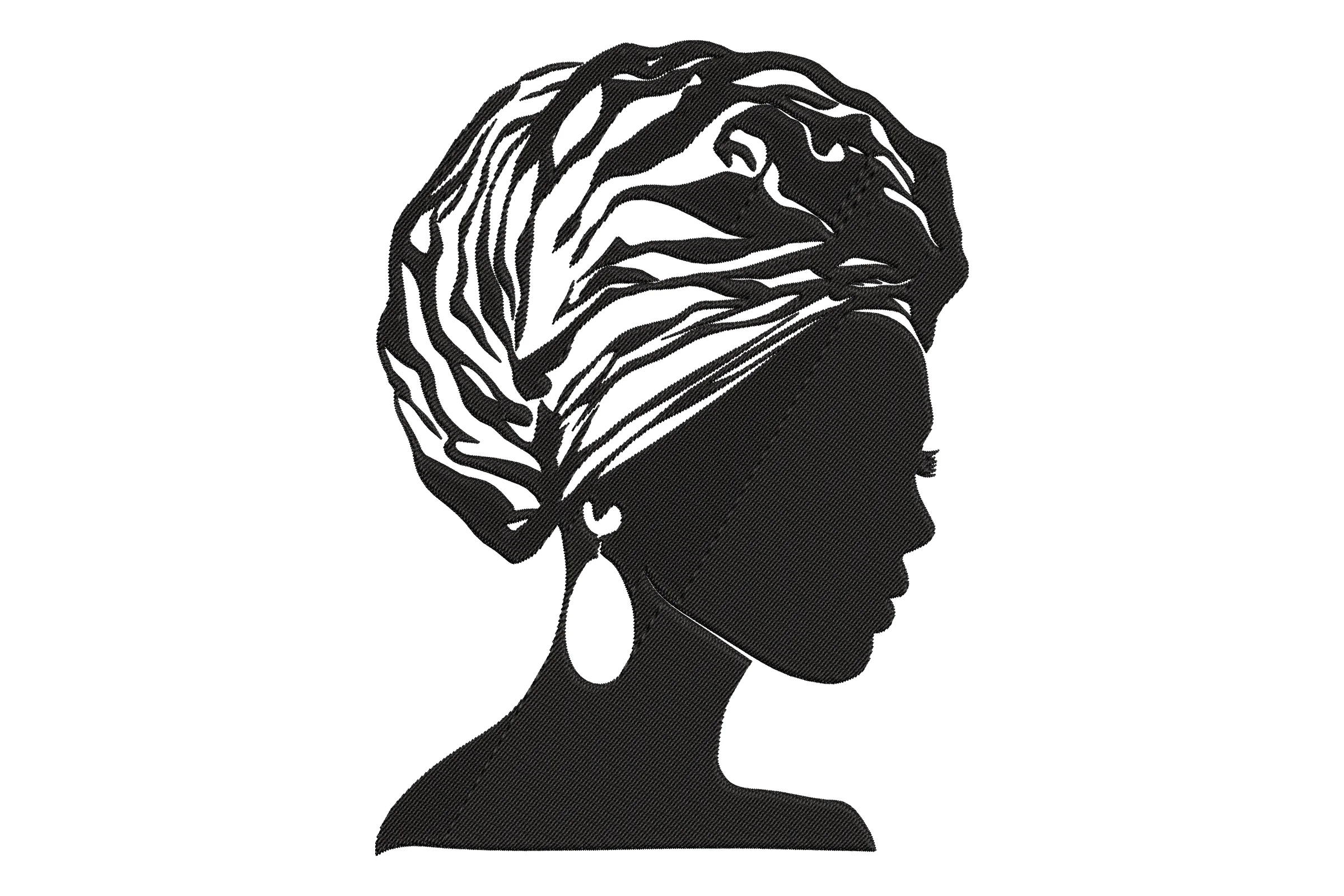 Afro Black Woman Machine Embroidery File