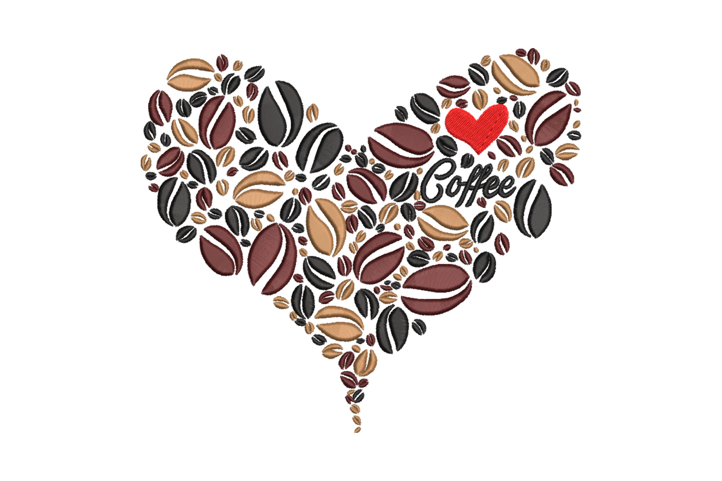 Coffee Heart Embroidery Design