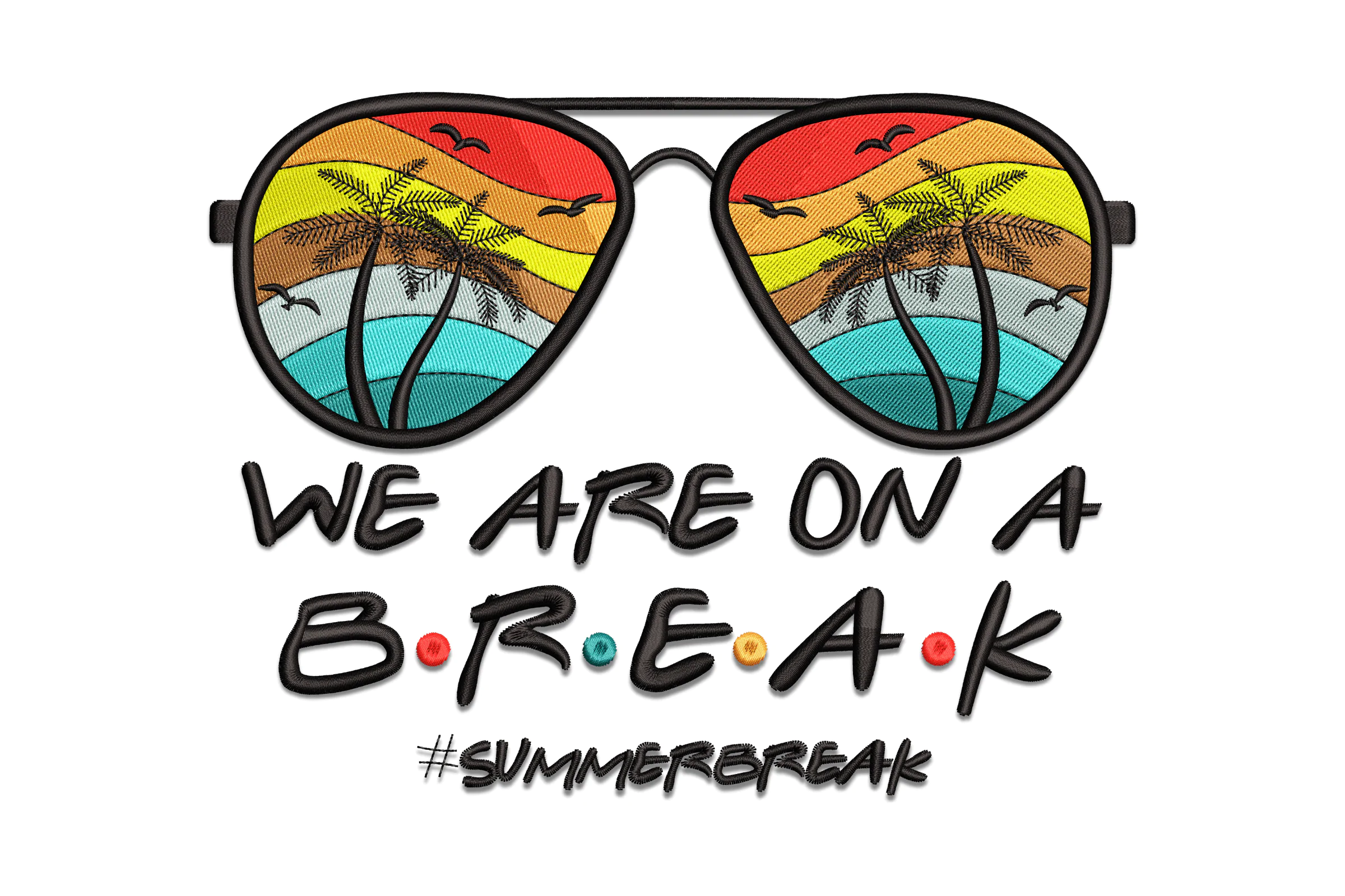 Summer Break Embroidery Design