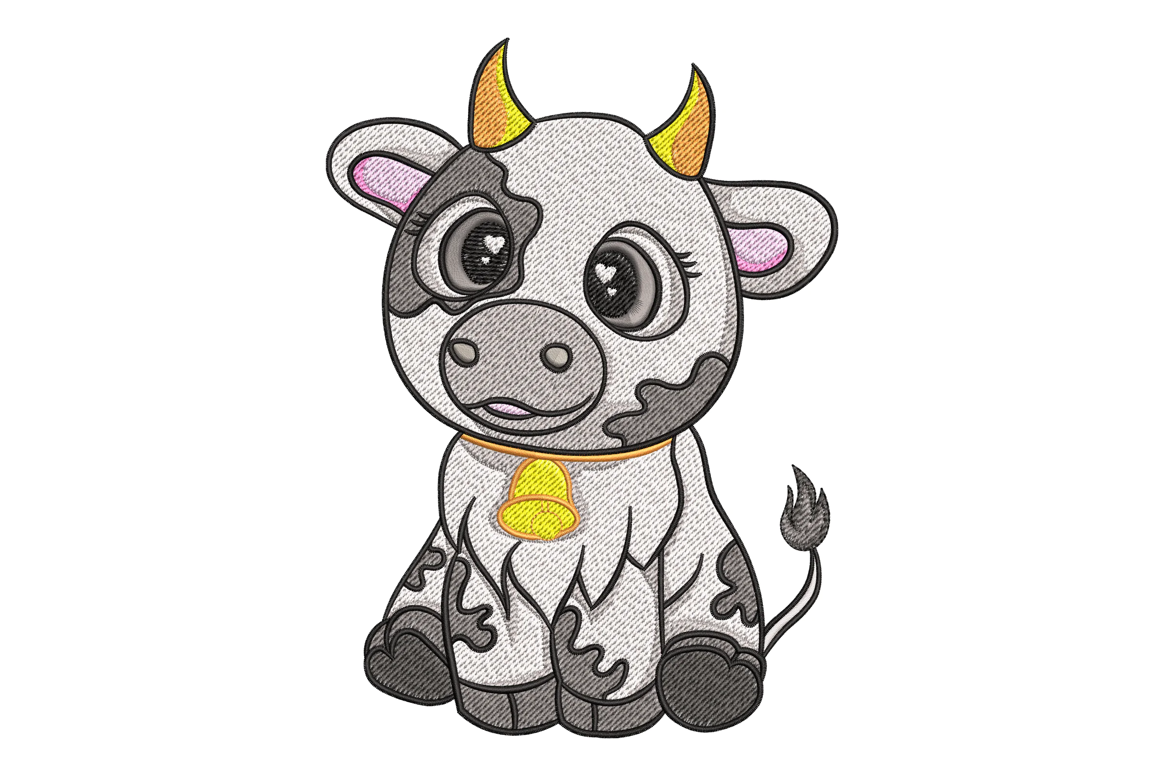 Baby Highland Cow Embroidery Design