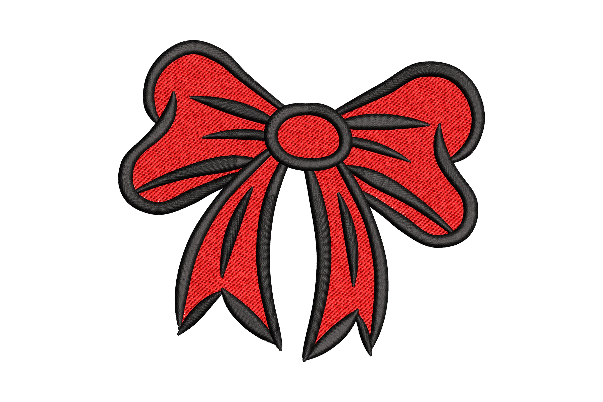 Red Bow Embroidery Design