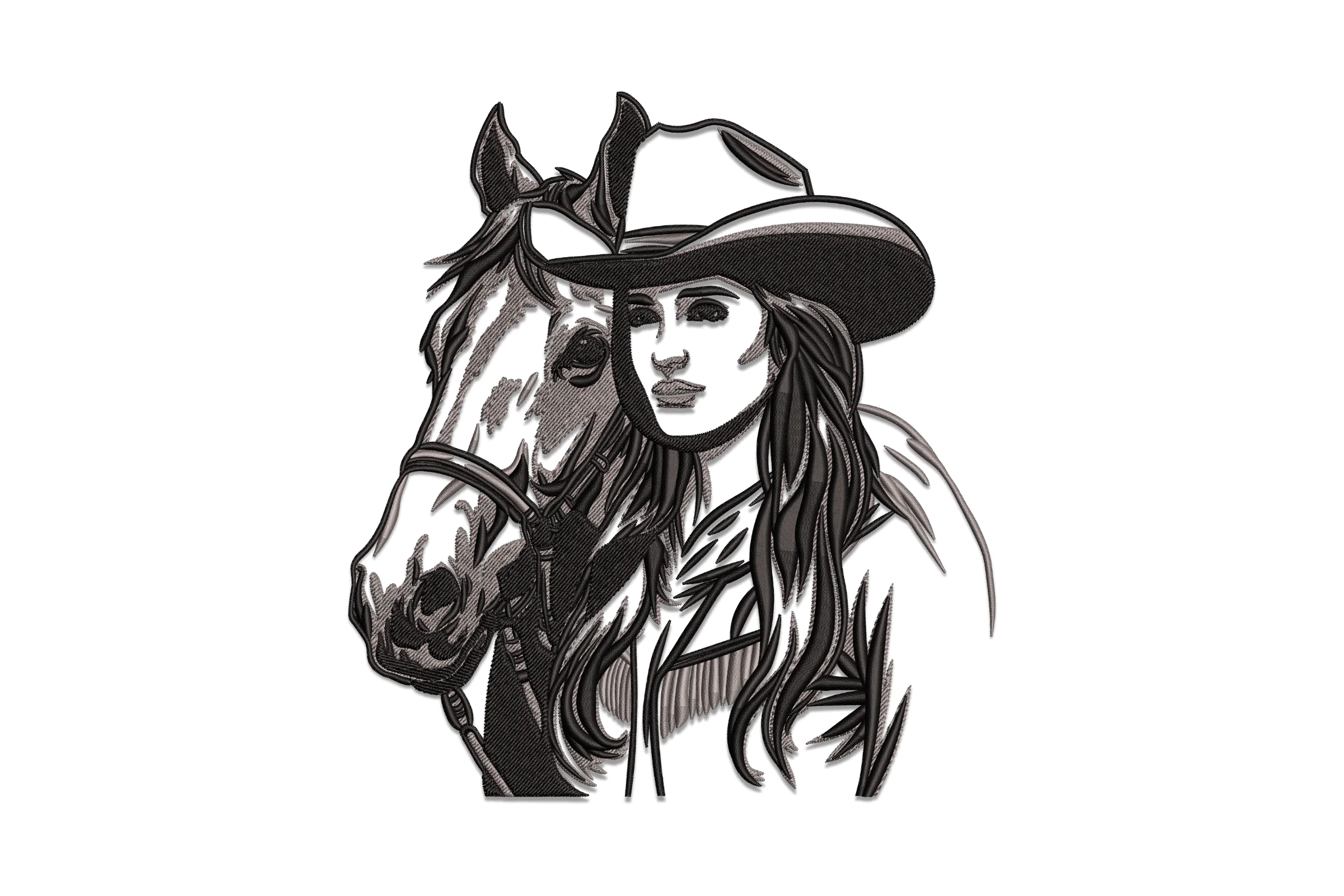 Horse Girl Embroidery Design