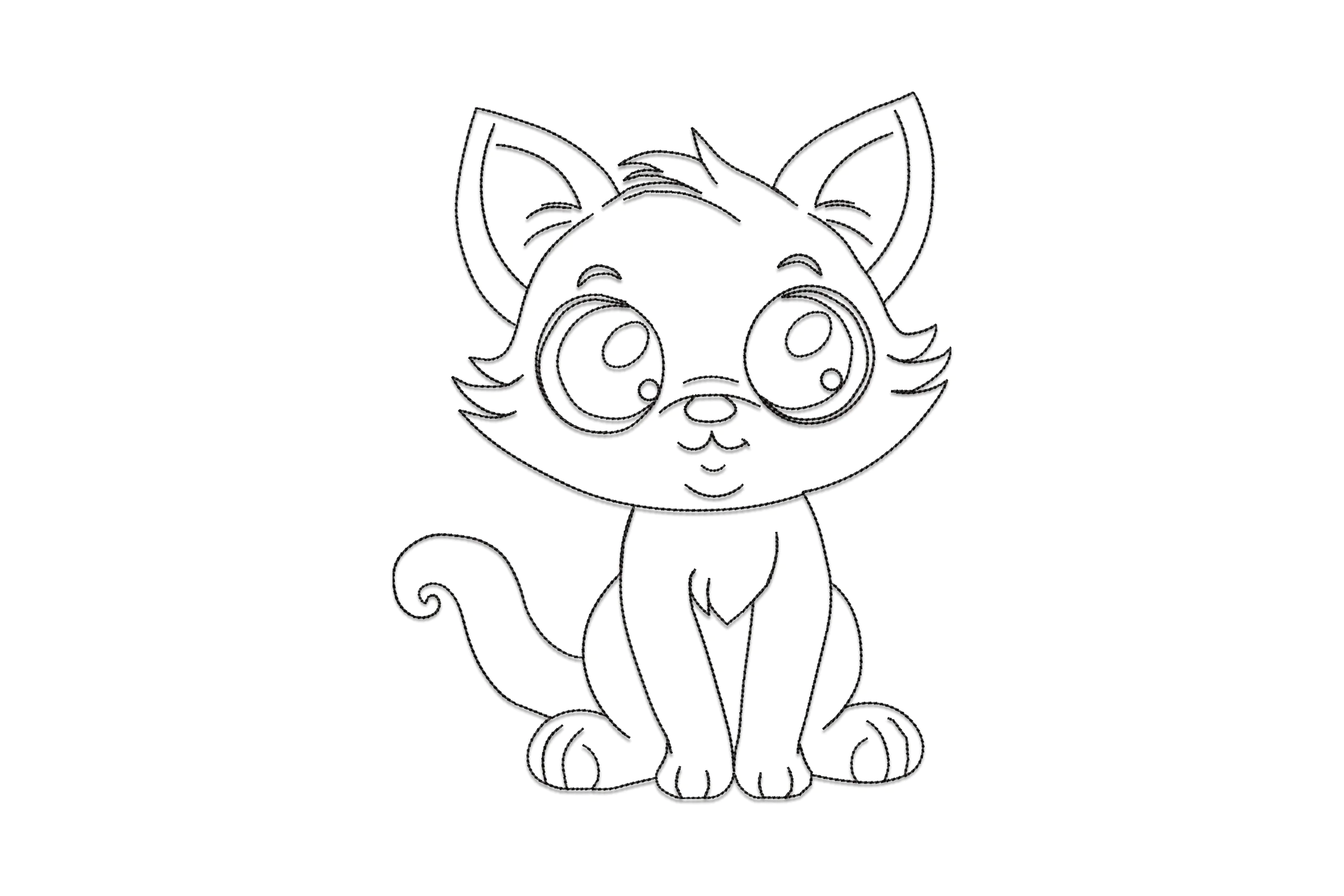 Simple Cat Embroidery Design