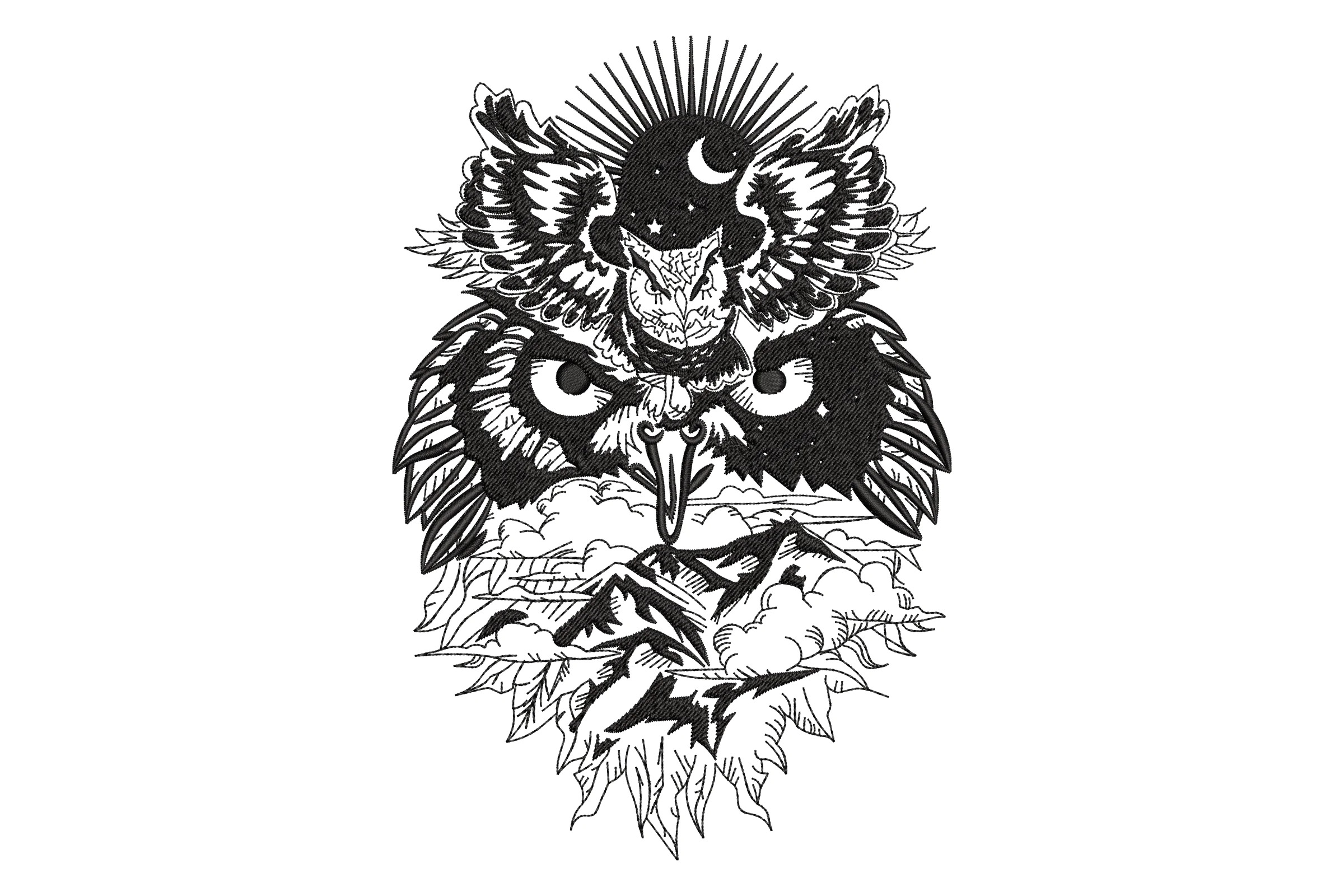 Mystical Owl Embroidery Design