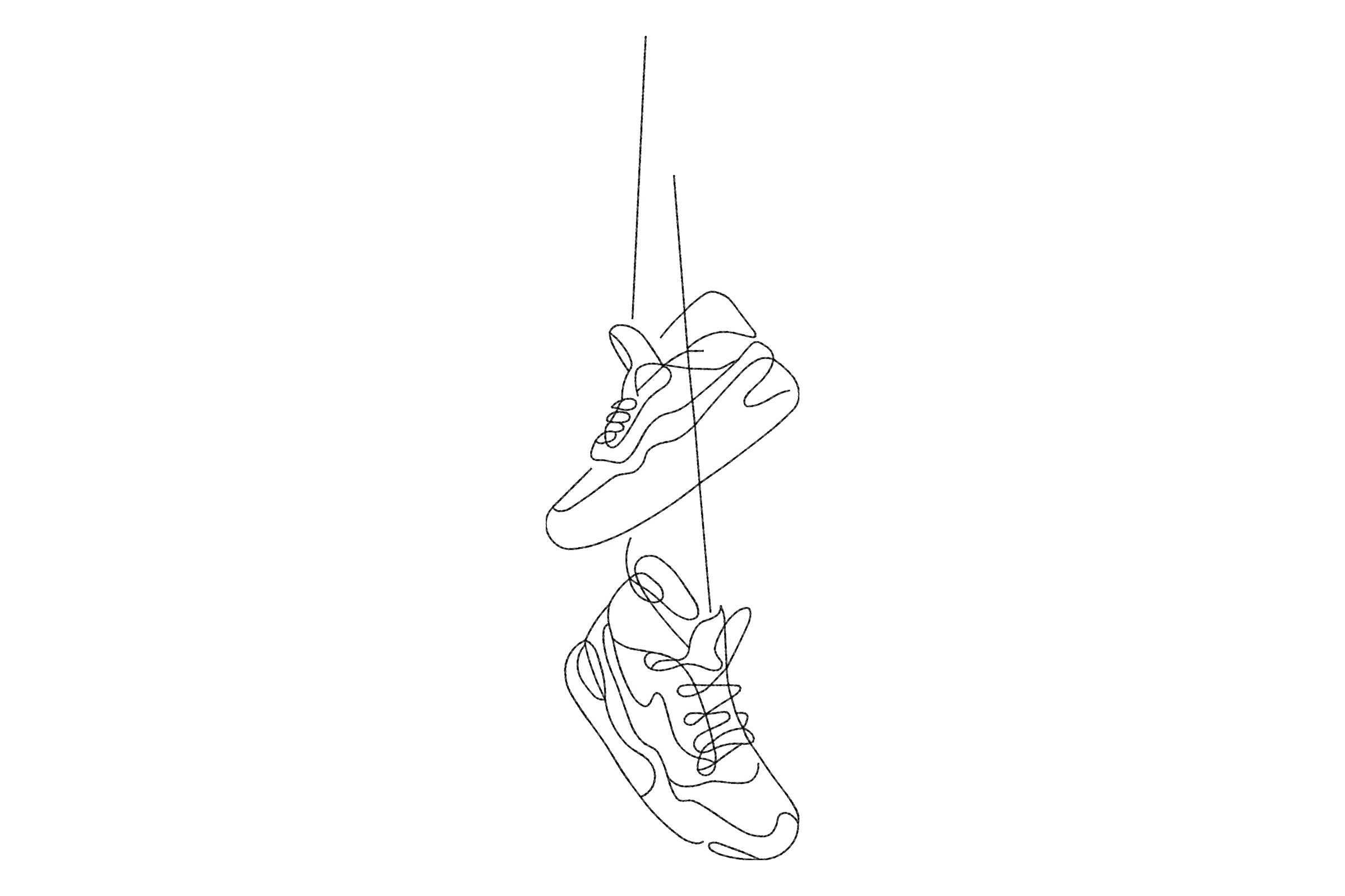 Hanging Sneakers Embroidery Design