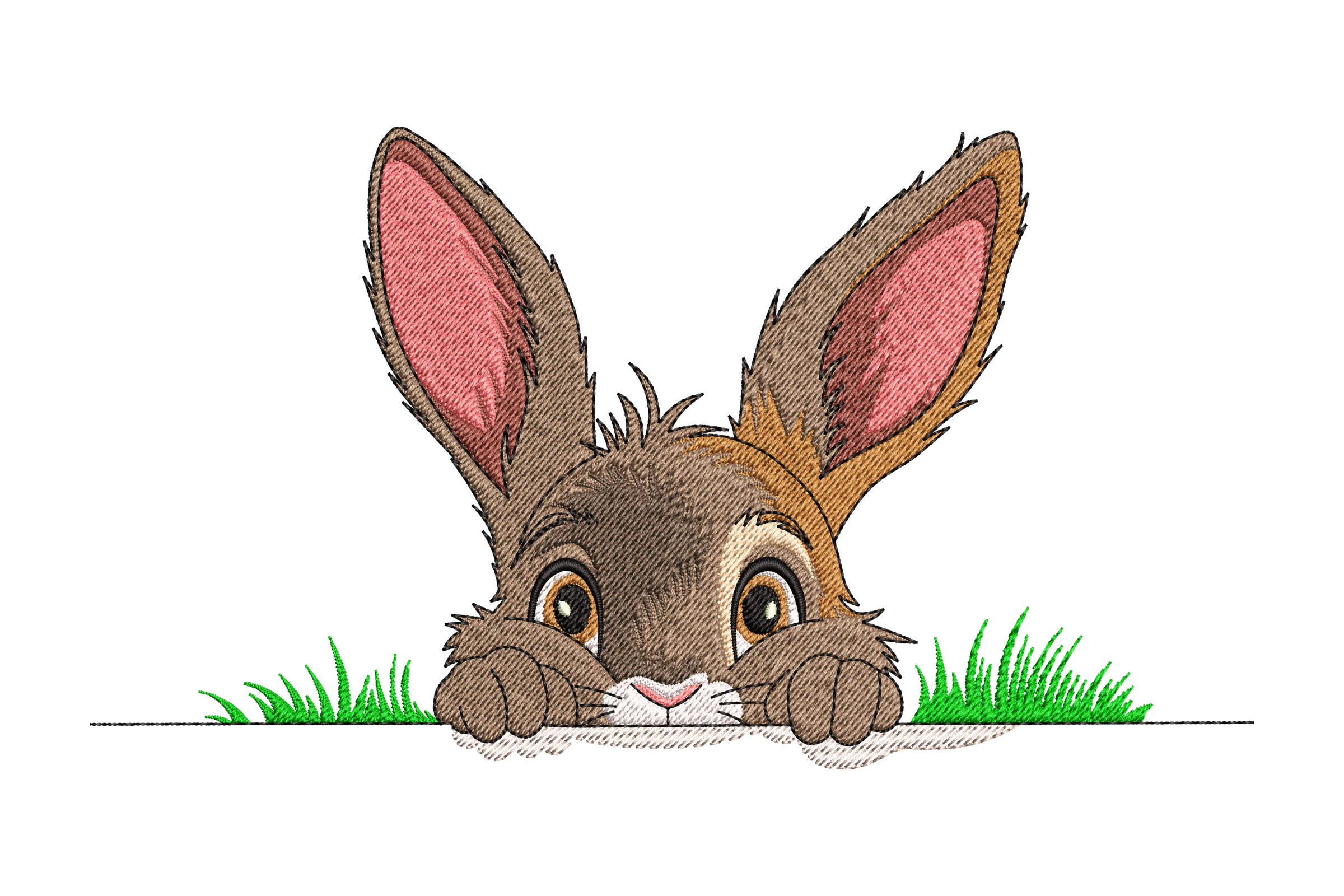Cute Bunny Peeking Embroidery Design