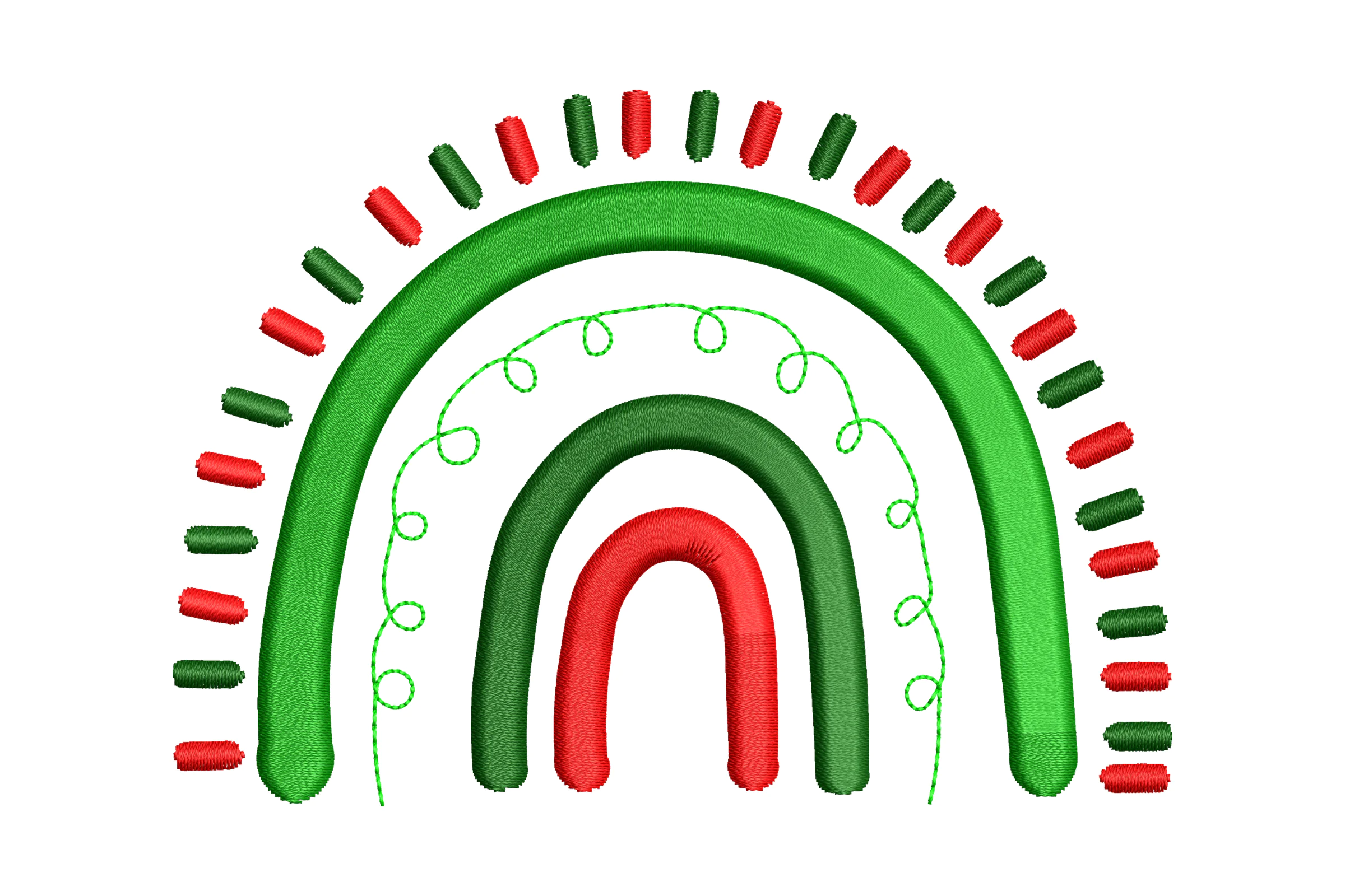 Rainbow Christmas Machine Embroidery Design