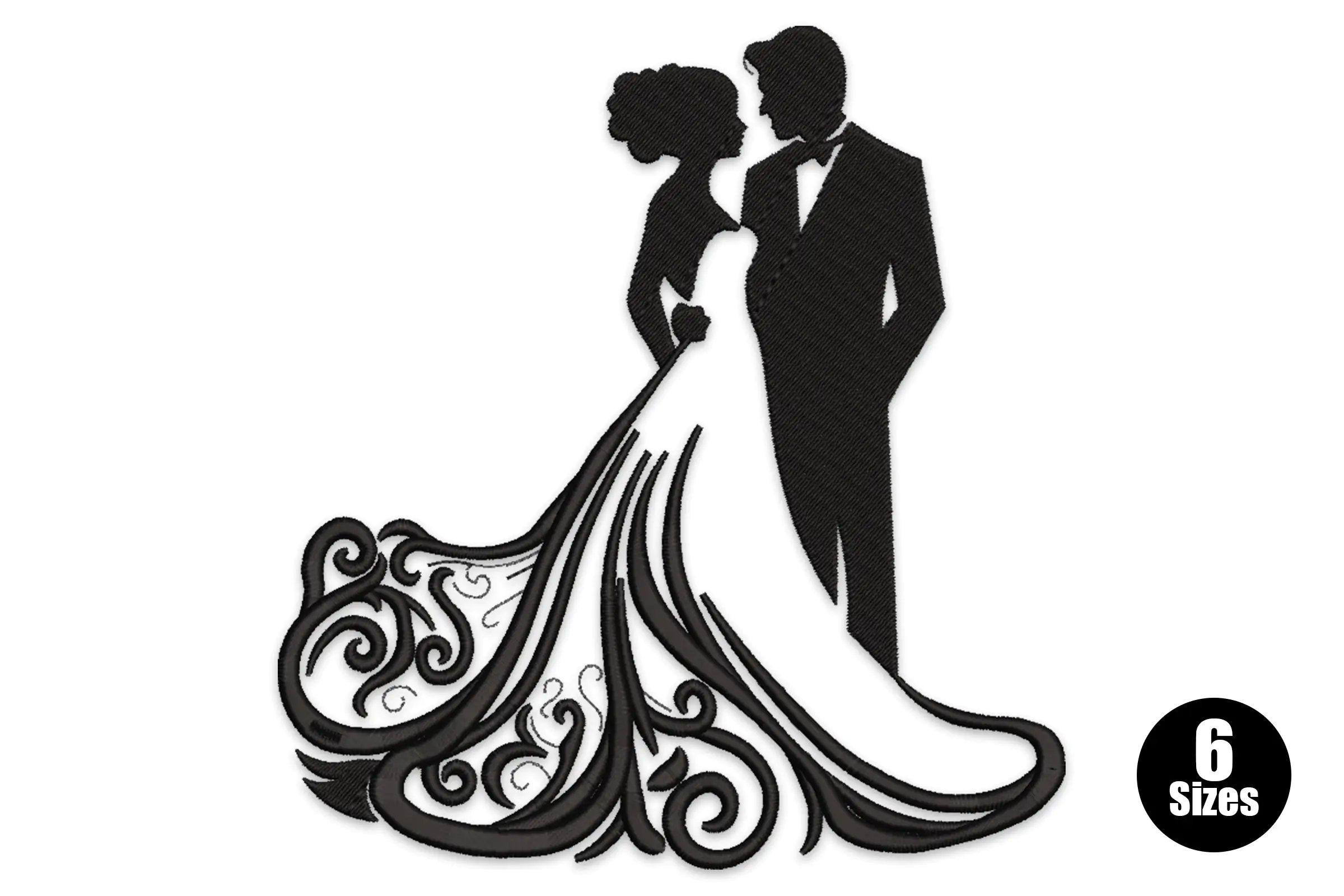 Bride and Groom Wedding Embroidery Design