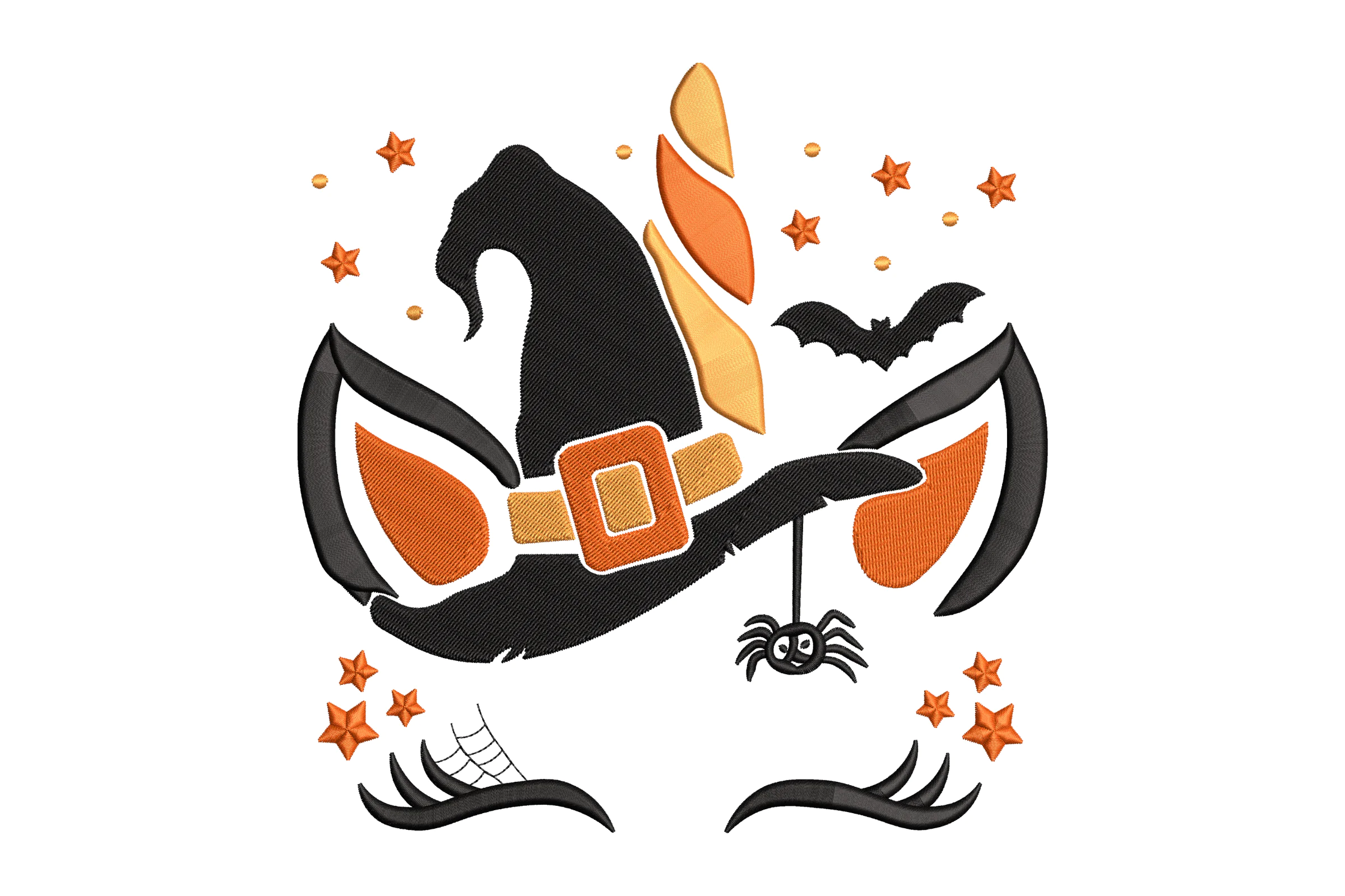Halloween Unicorn Embroidery Design