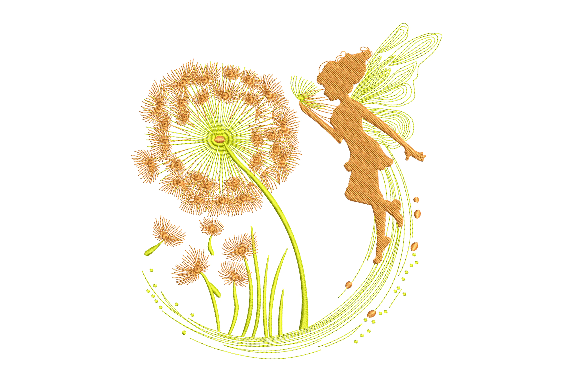 Magic Fairy Dandelion Embroidery Design