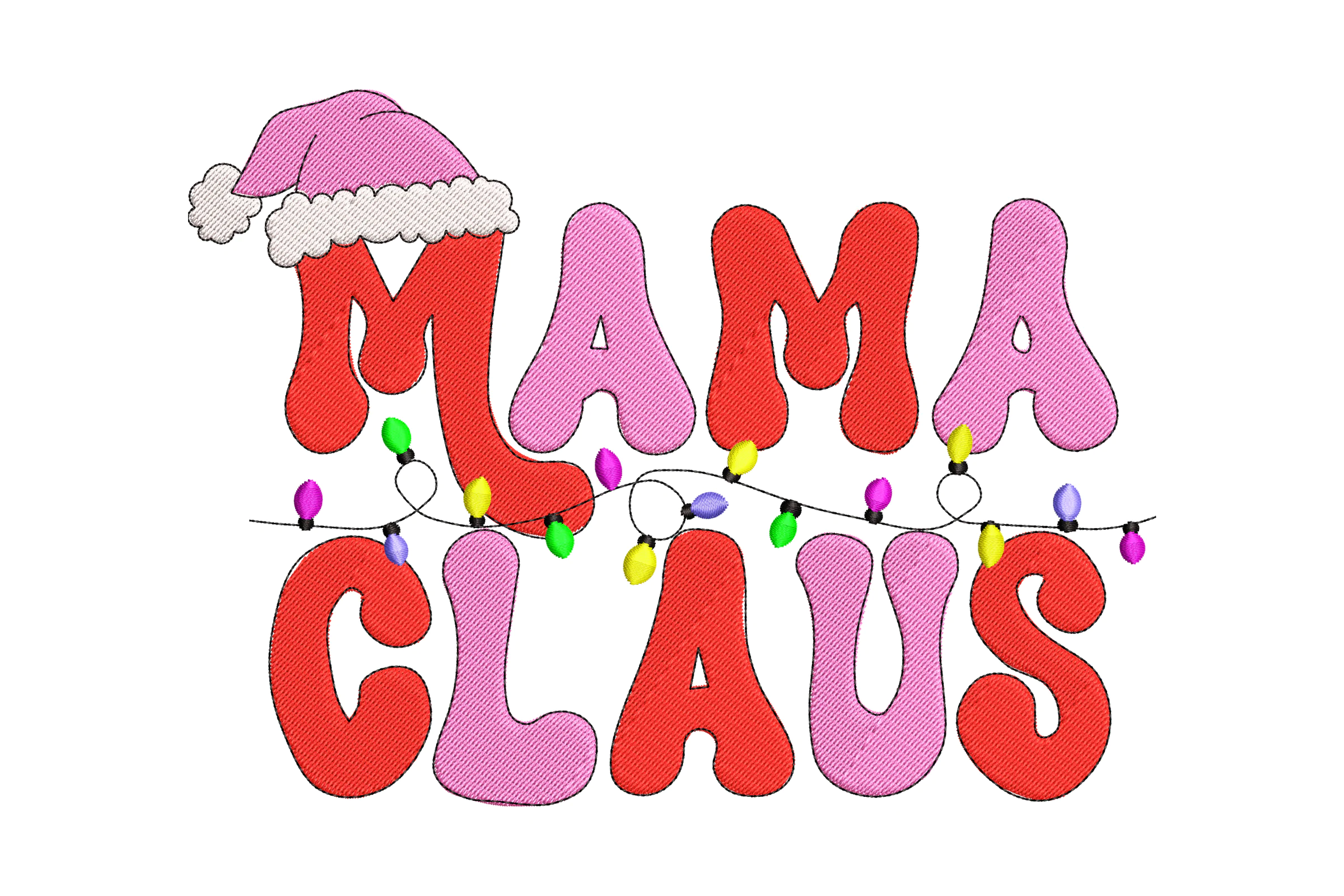 Mama Claus Applique Embroidery Design Pattern