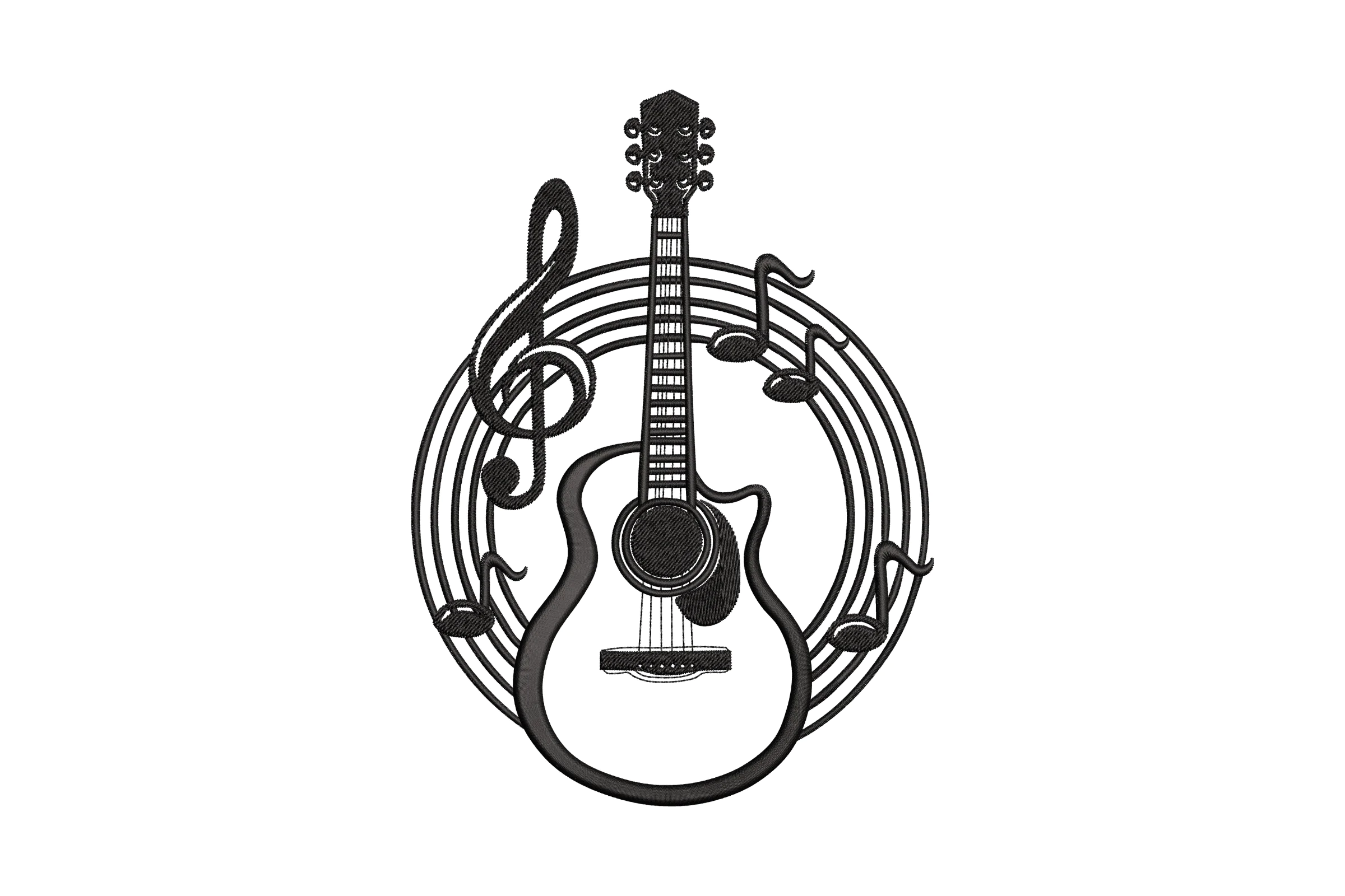 Guitar Embroidery Design