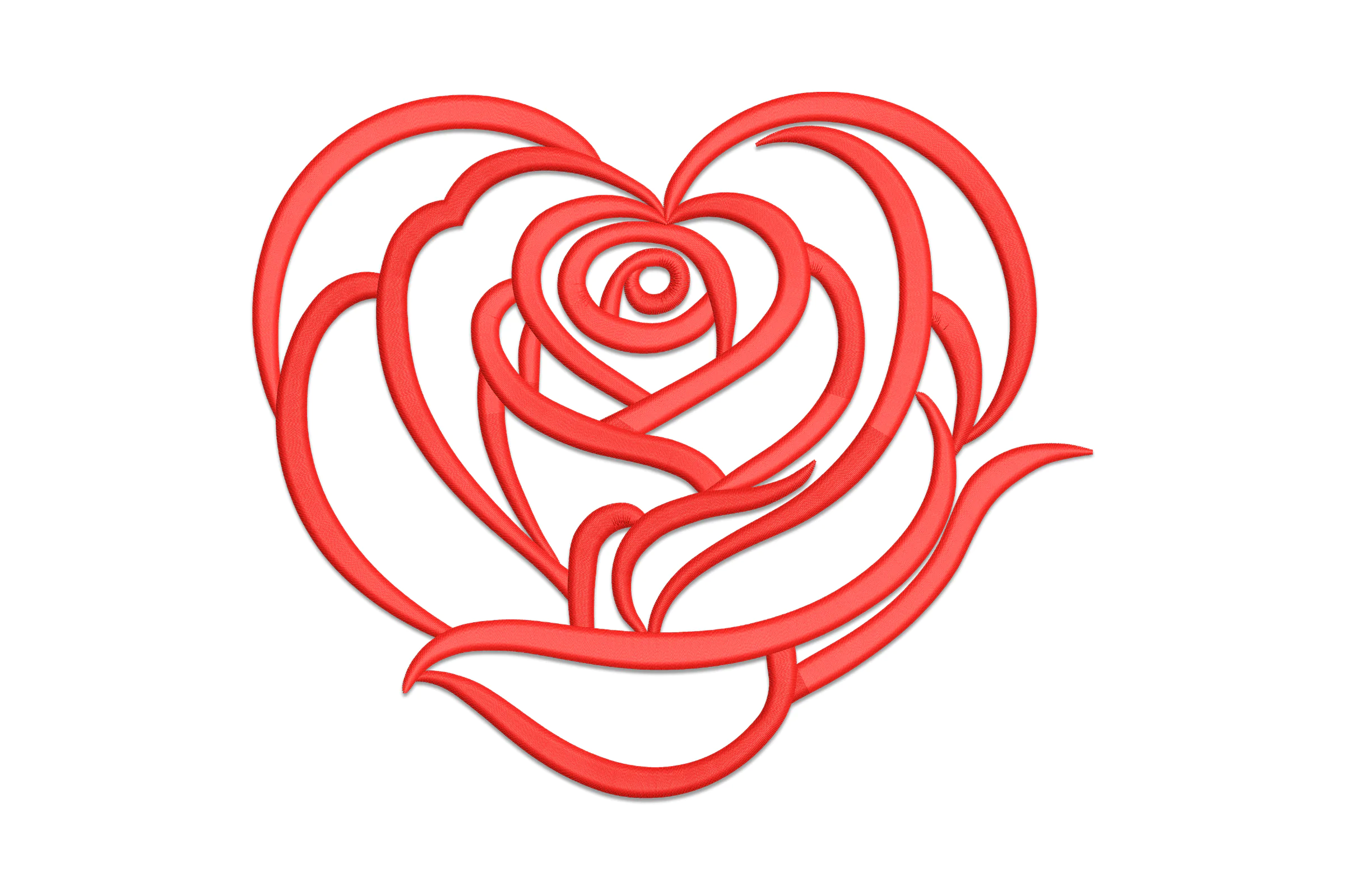 Red Rose outline Embroidery Design